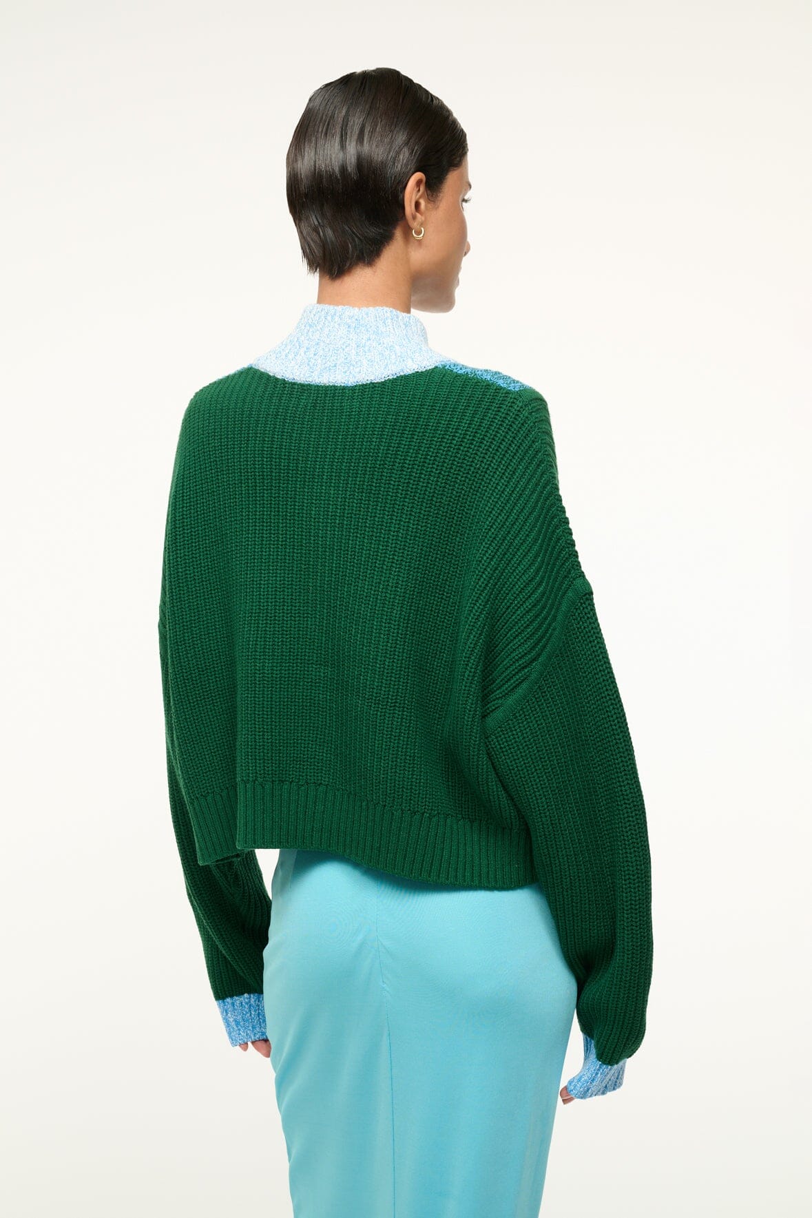 CROPPED HAMPTON SWEATER | JUNGLE SKY IVORY - Image 3
