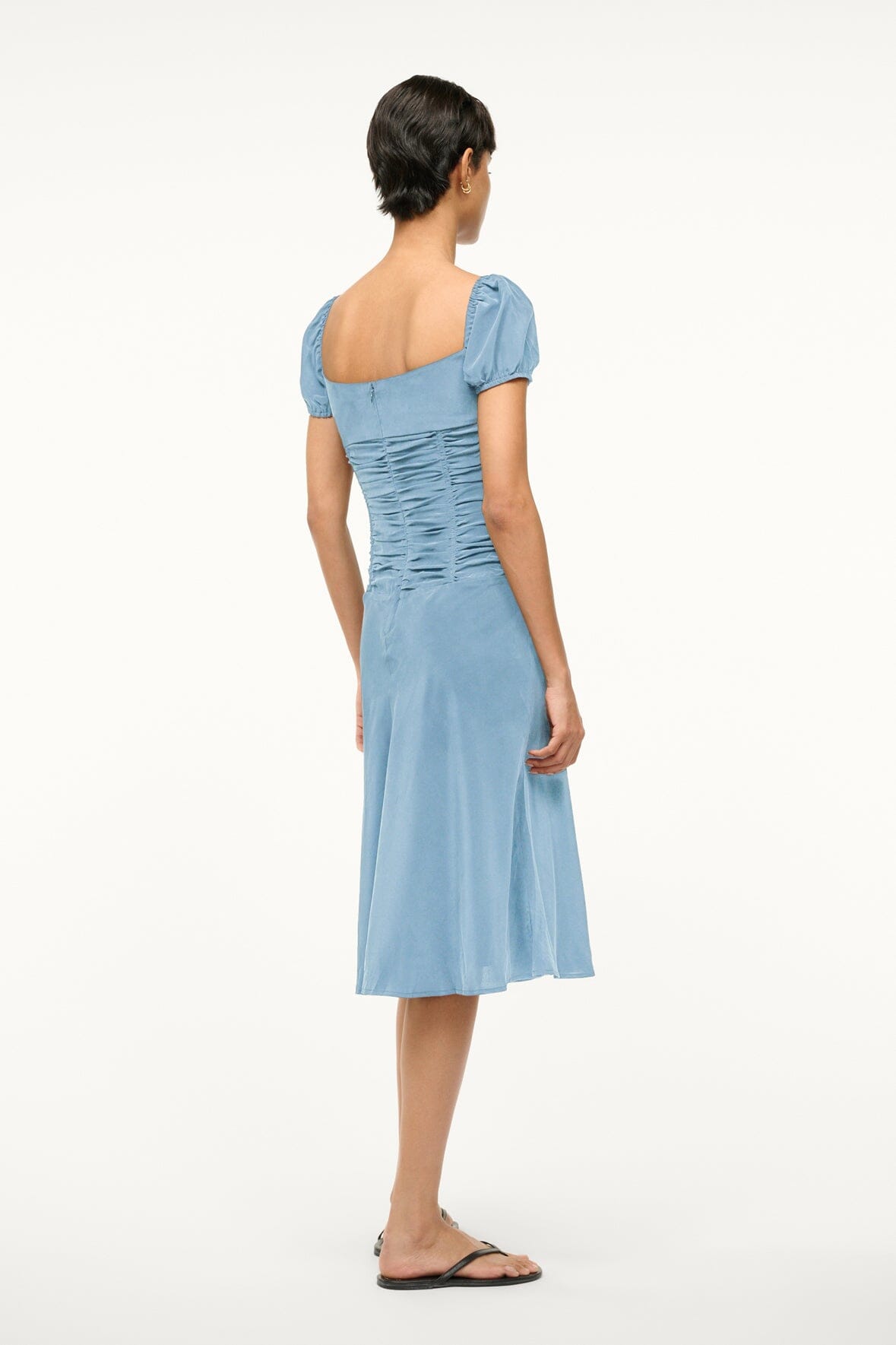 ELBA SILK DRESS | SLATE BLUE - Image 4