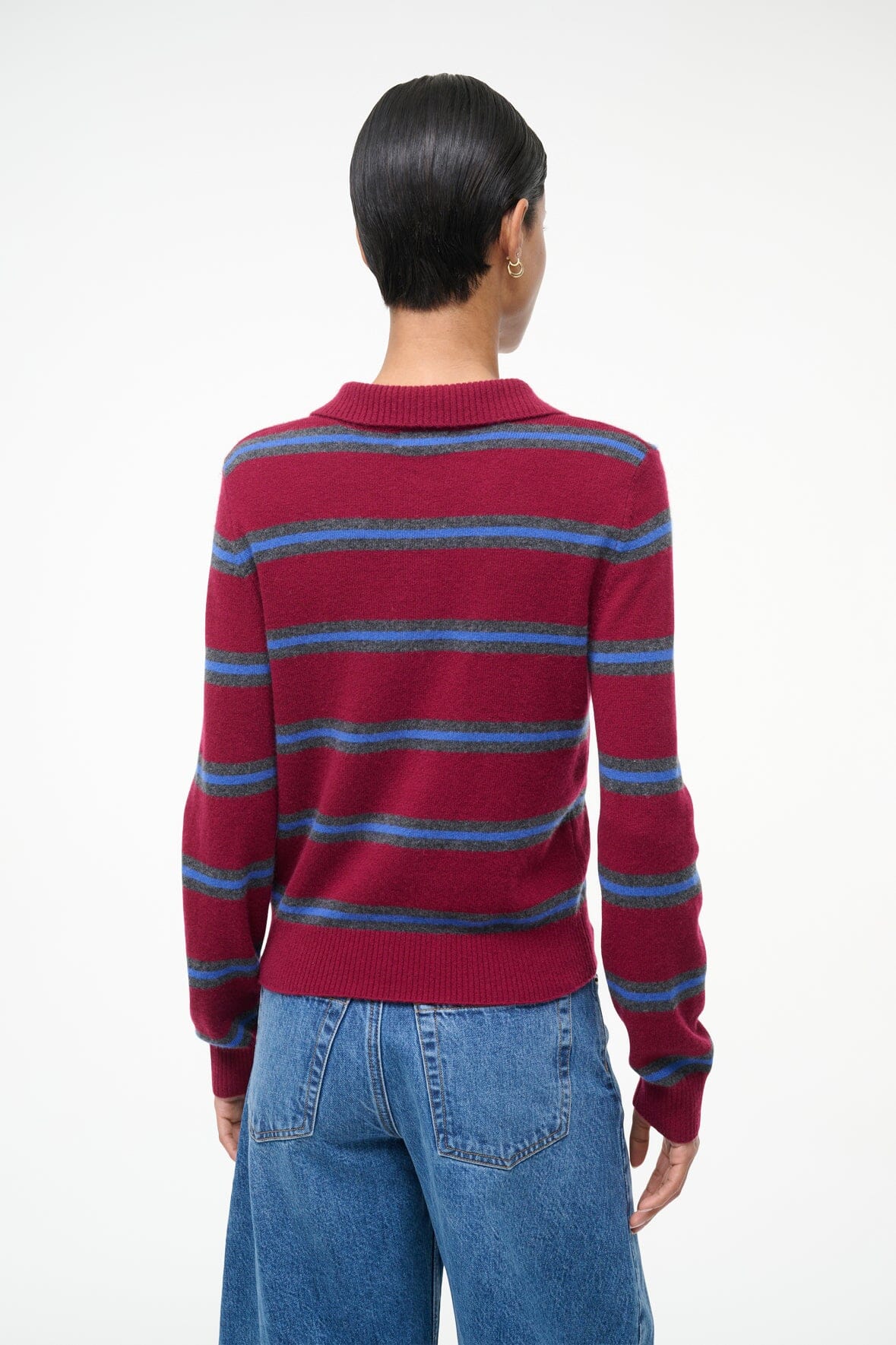 GEMMA CASHMERE SWEATER | CRIMSON STRIPE - Image 3