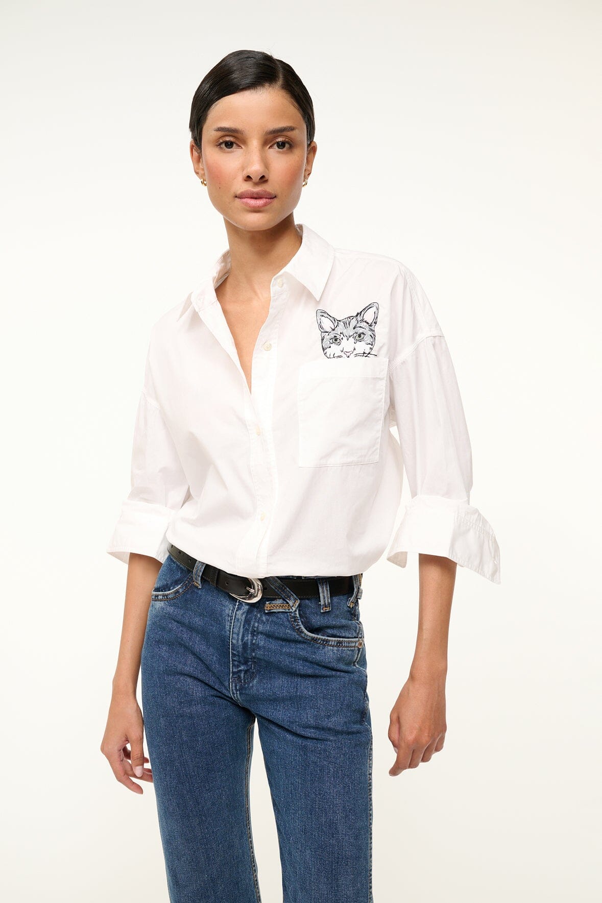 CUSTOM STAUD x C.BONZ CLASSIC OVERSIZED SHIRT | WHITE - Image 5