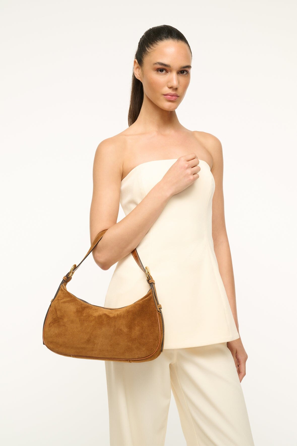PINE SHOULDER BAG | TAN SUEDE - Image 4