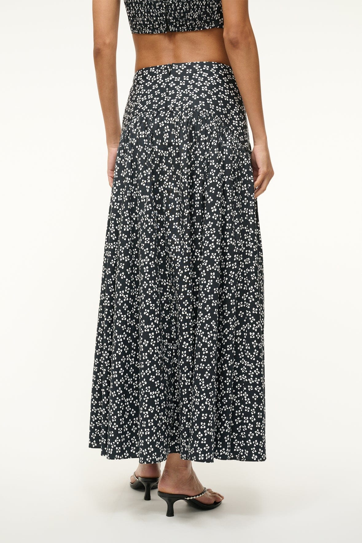 PROCIDA SKIRT | BLACK WOODBLOCK FLORAL - Image 4
