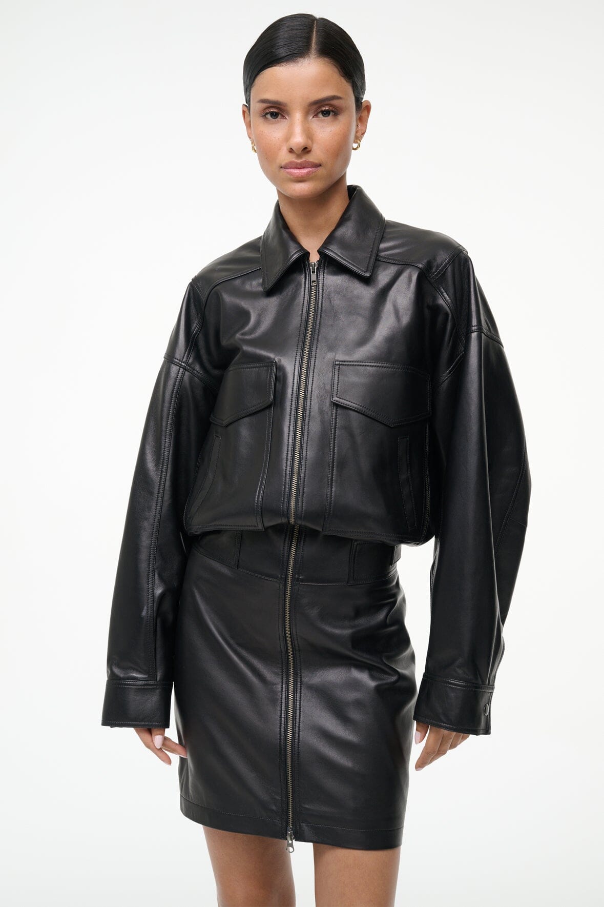 CLAUDETTE LEATHER DRESS | BLACK - Image 2