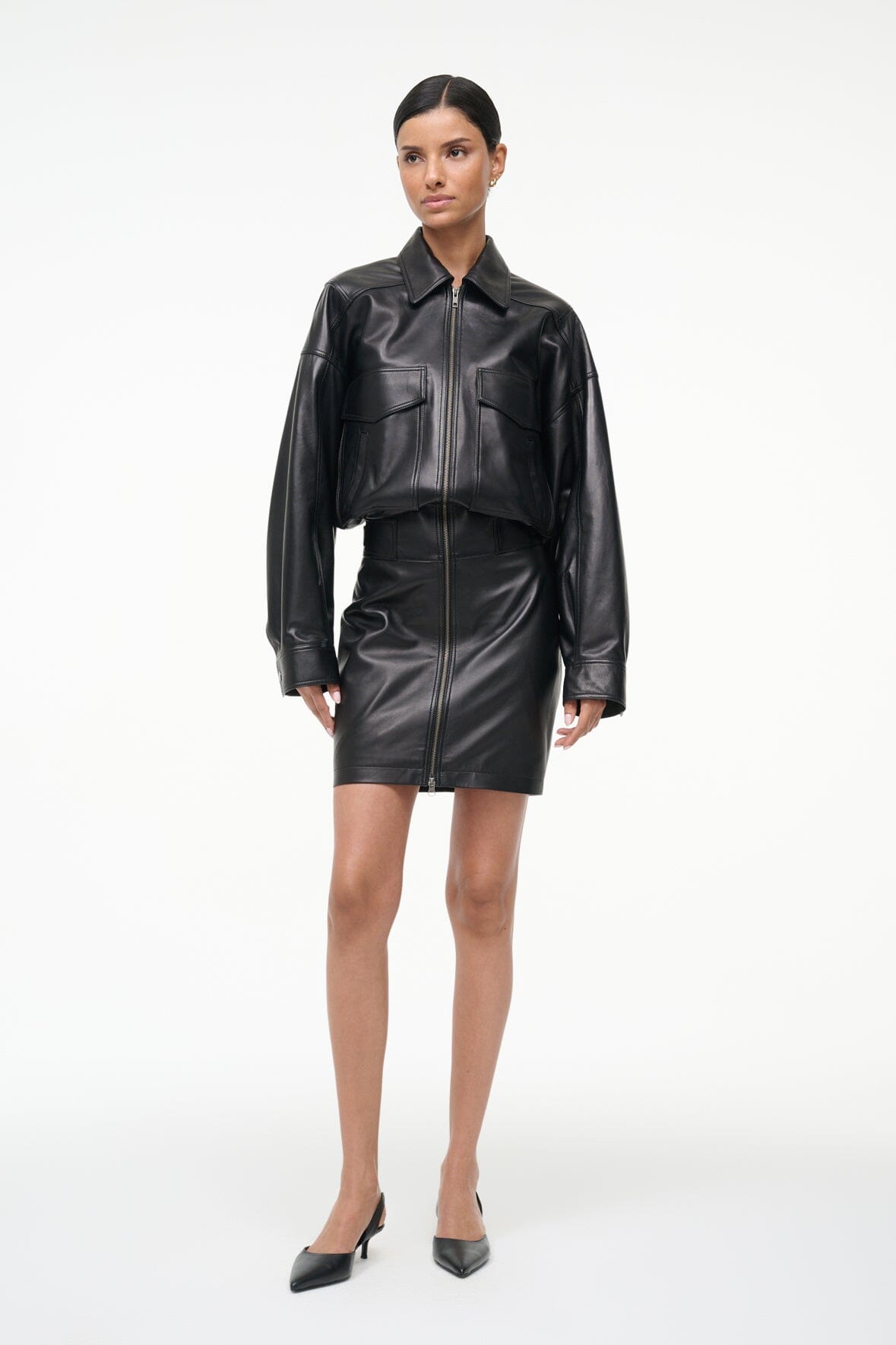 CLAUDETTE LEATHER DRESS | BLACK - Image 5