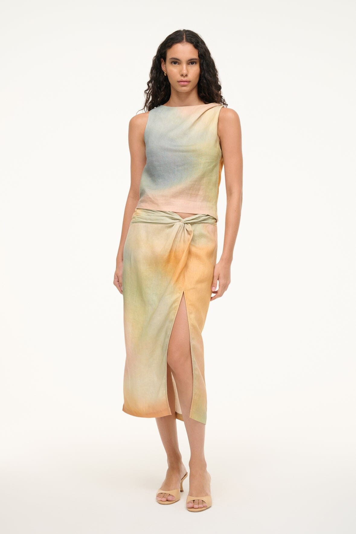 PORTO LINEN SKIRT | PASTEL CLOUDS - Image 6