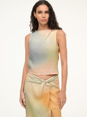 BOA LINEN TOP | PASTEL CLOUDS