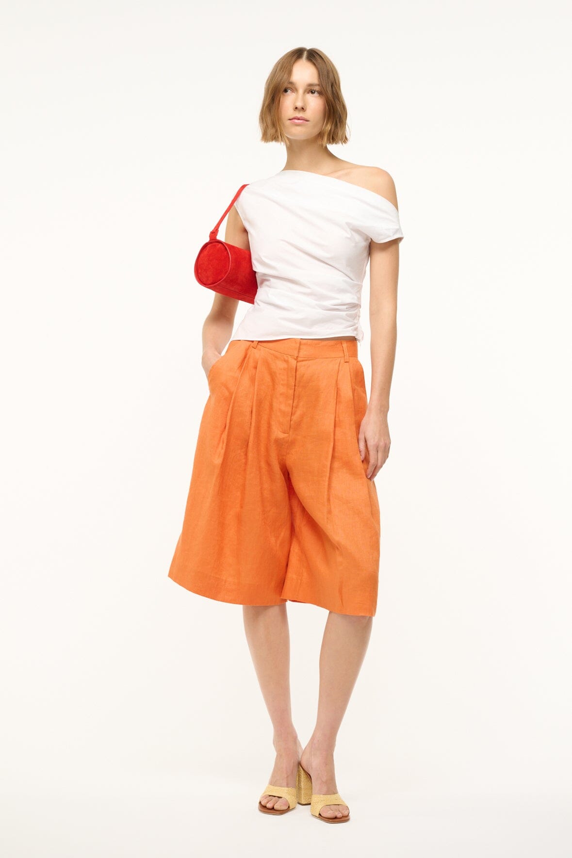 CRUZ BERMUDA LINEN SHORT | APRICOT