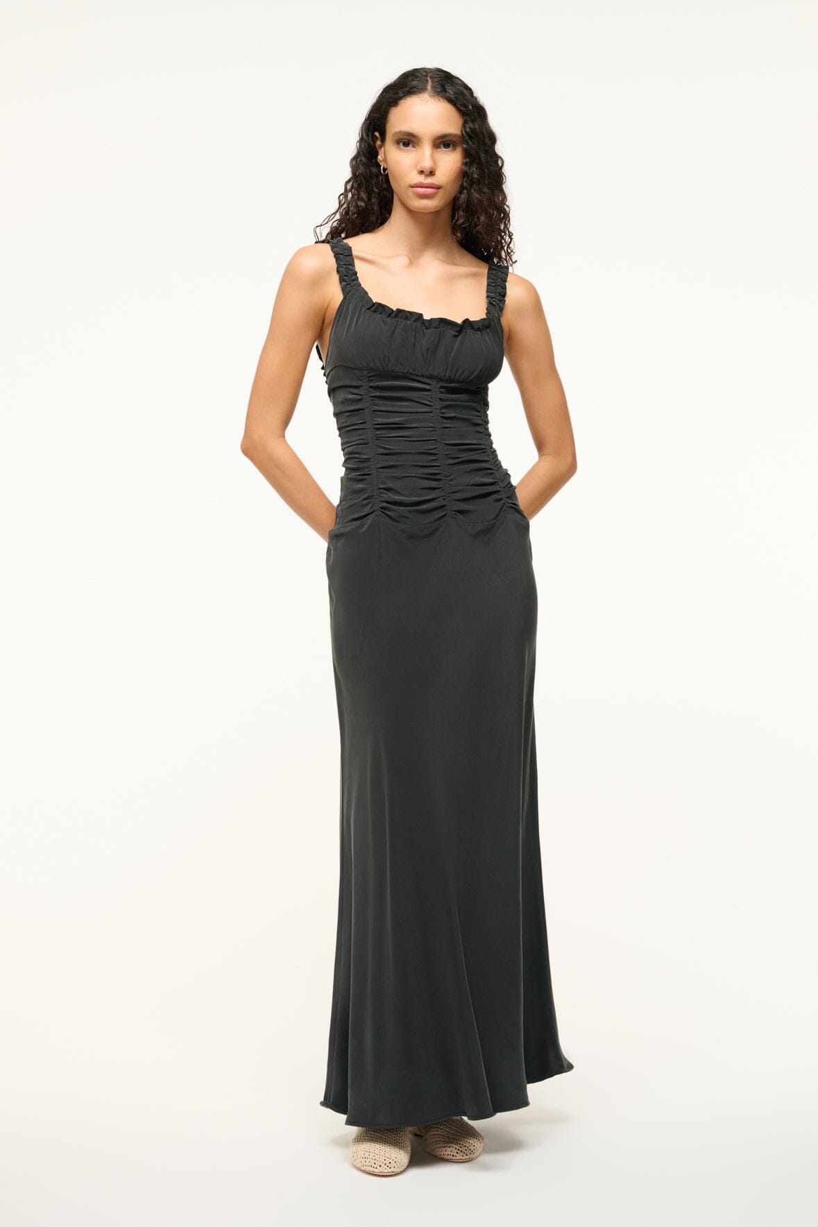 NIC SILK MAXI DRESS | BLACK