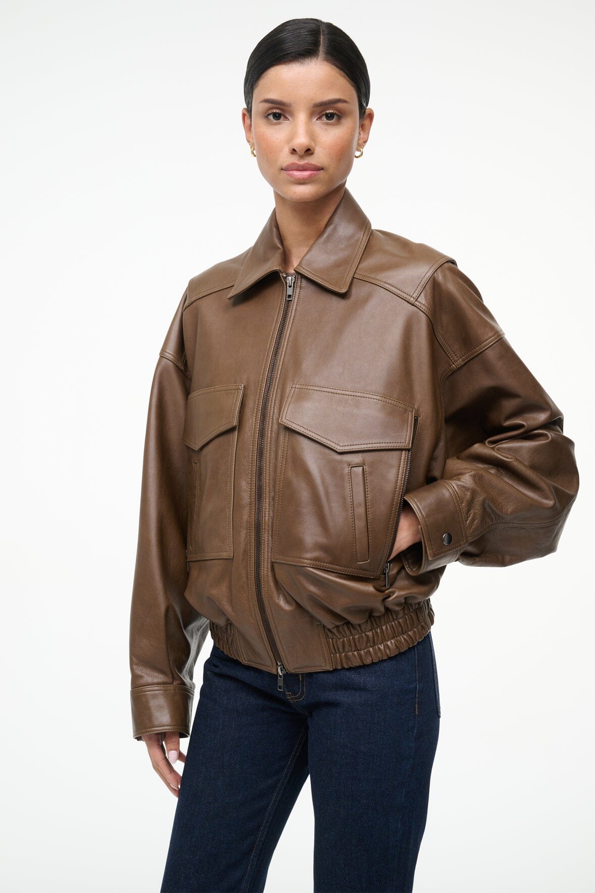 EUGENE LEATHER JACKET | TRUFFLE - Image 2