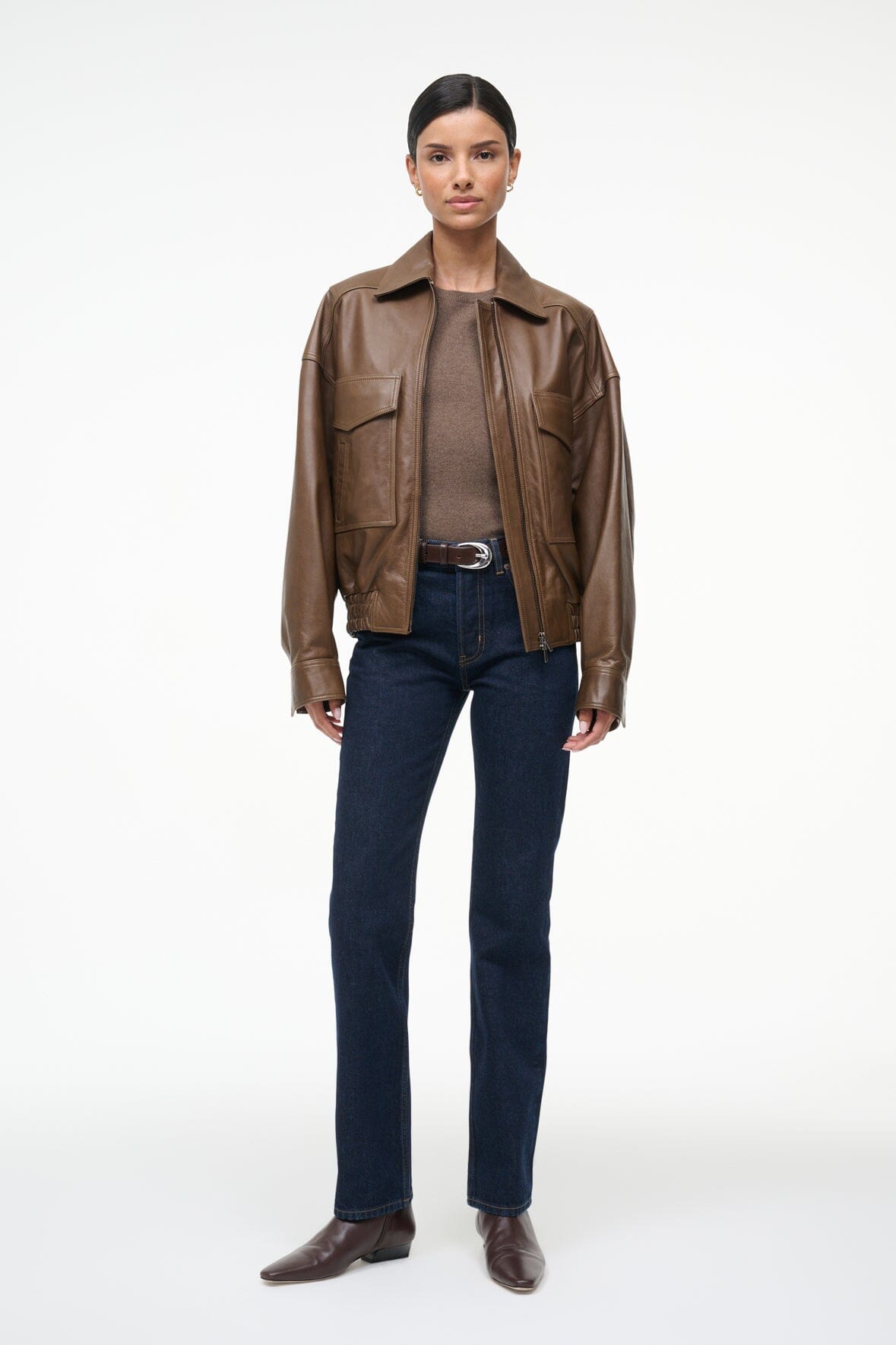 EUGENE LEATHER JACKET | TRUFFLE