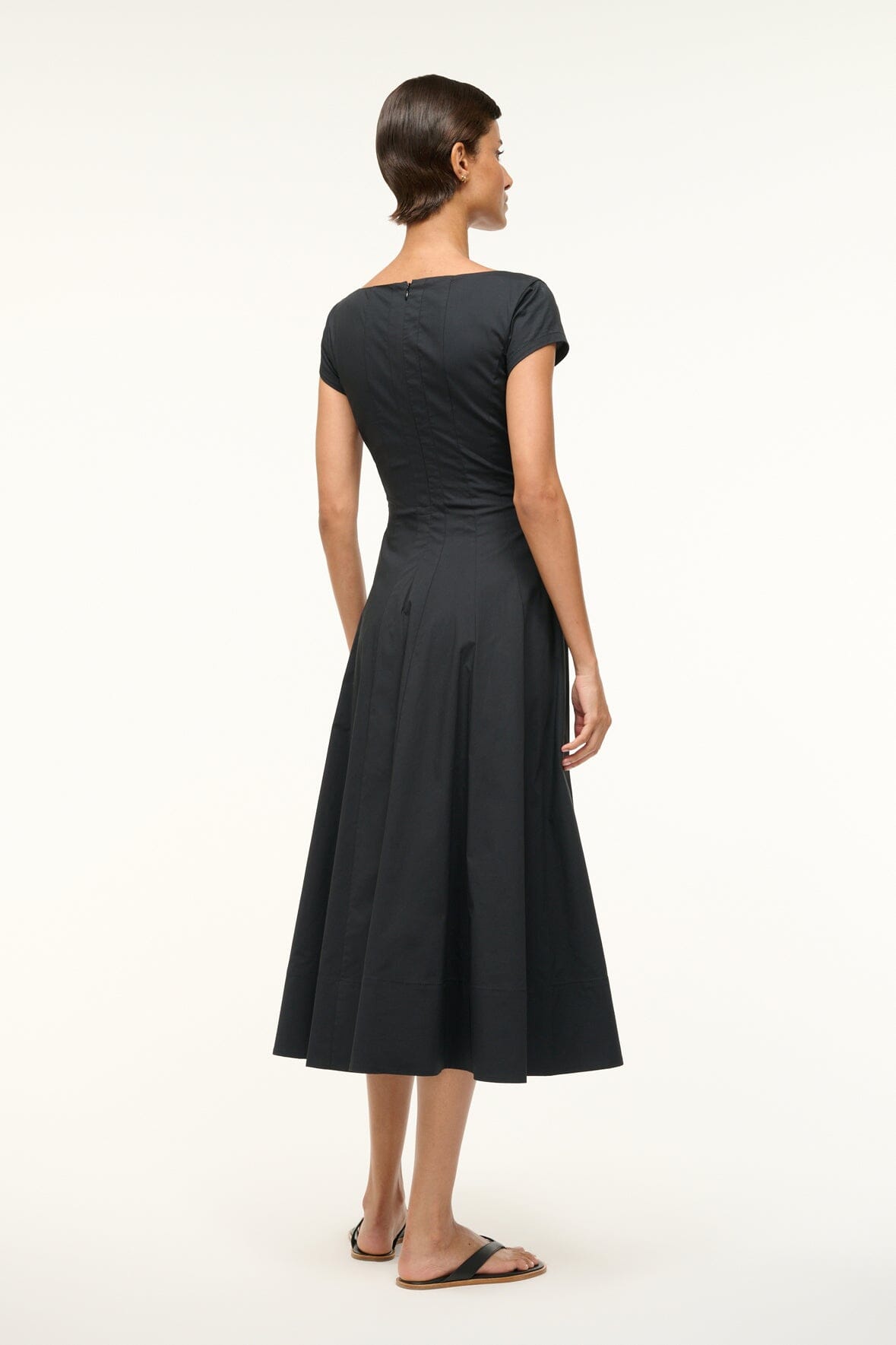 SHORT SLEEVE WELLS DRESS | BLACK - Image 3