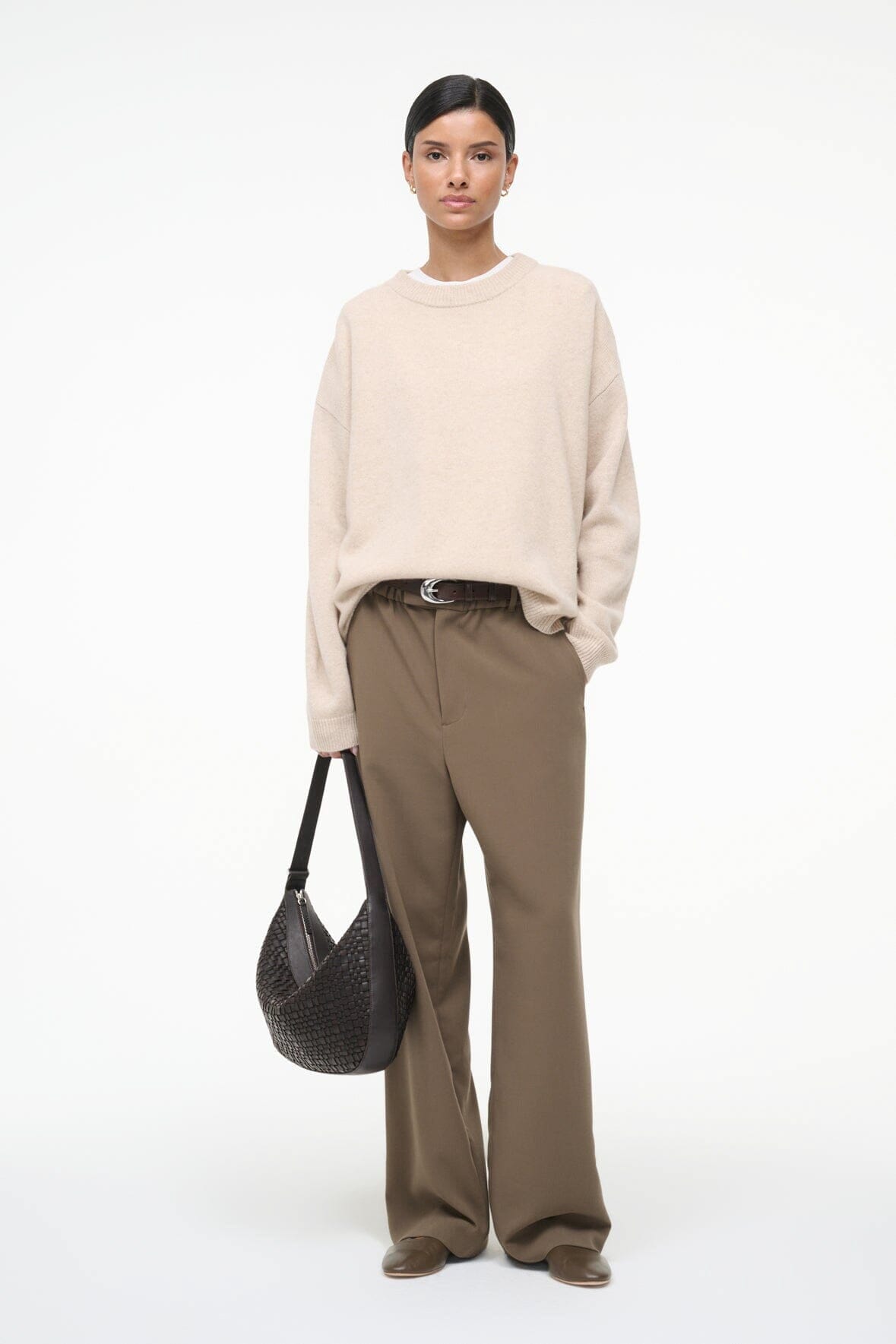 LARGE DEMY SHOULDER BAG | ESPRESSO WOVEN LEATHER - Image 8