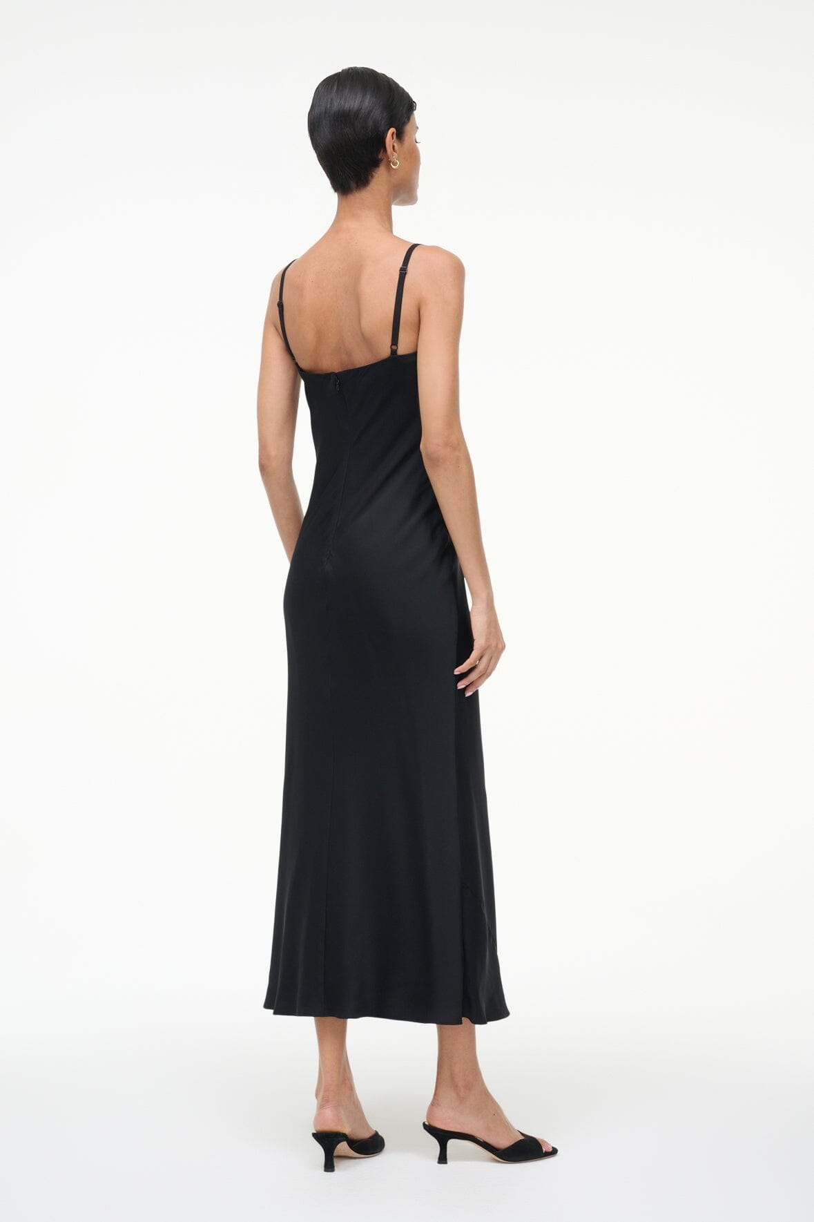 EVANGELINE SILK MIDI DRESS | BLACK - Image 6