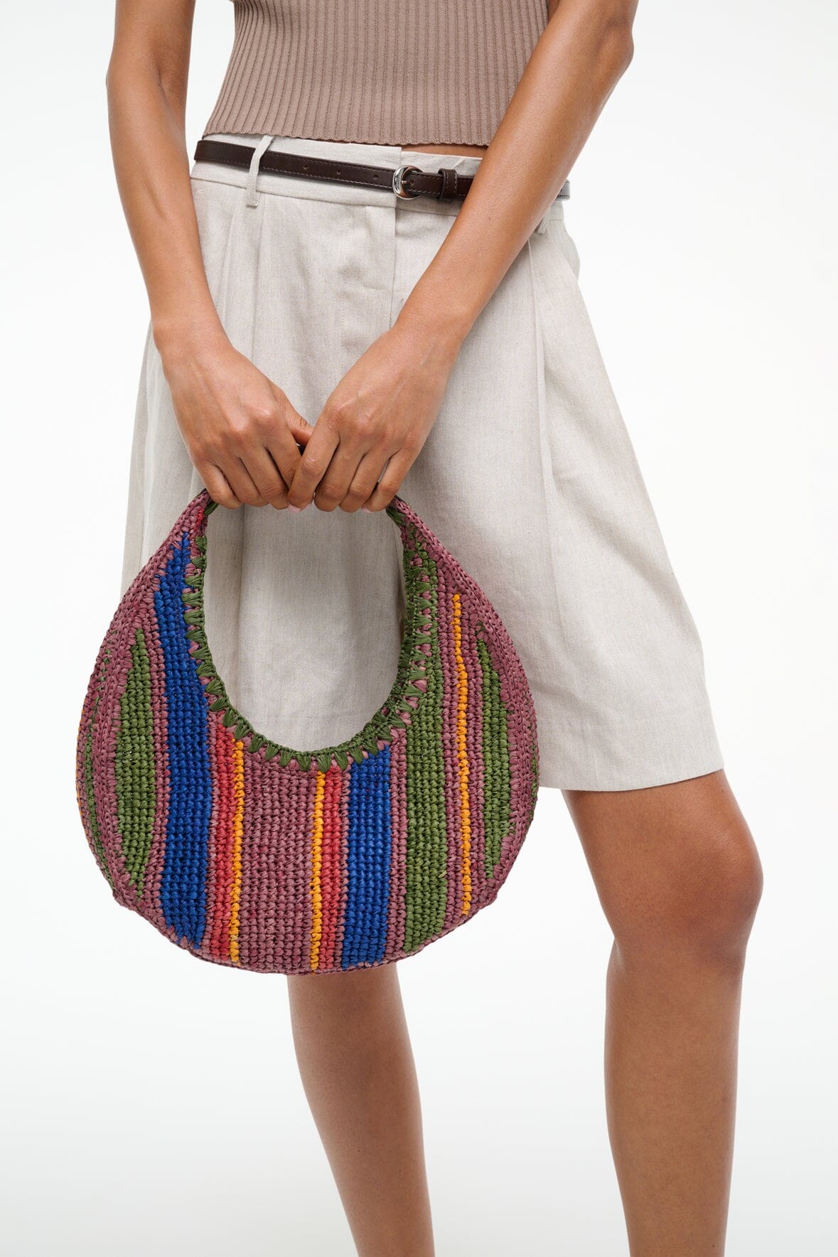 MOON RAFFIA BAG | JUNGLE STRIPE RAFFIA - Image 2