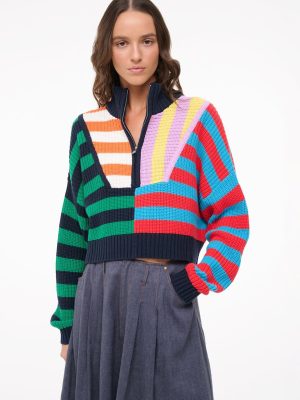 CROPPED HAMPTON SWEATER | CABANA STRIPE MULTI