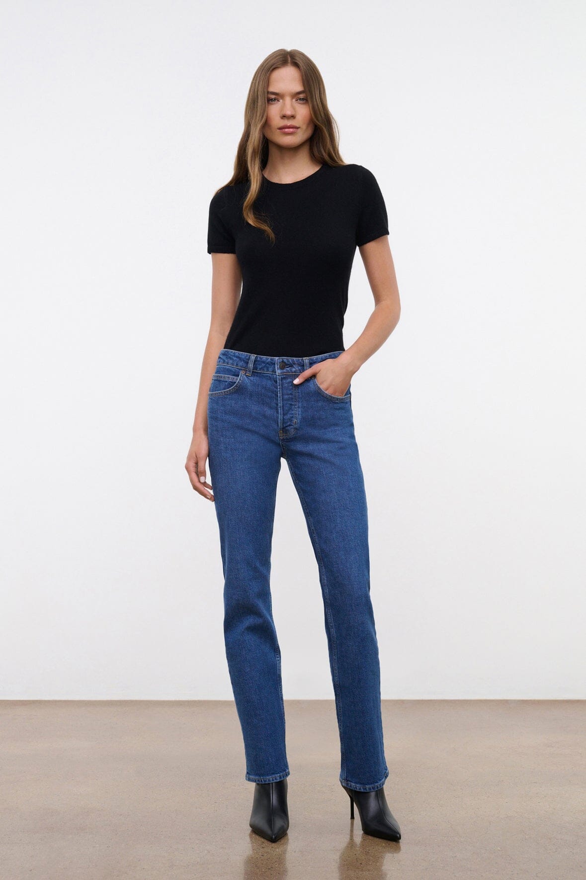 TEDDY STRAIGHT JEAN | STONE BLUE STRETCH - Image 2
