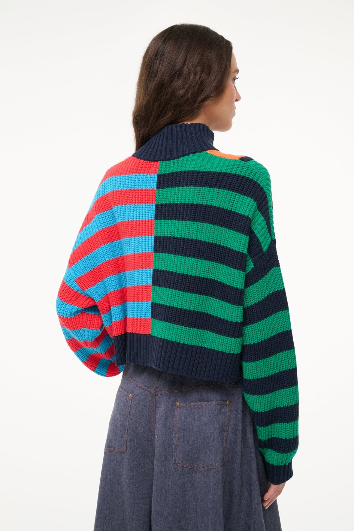 CROPPED HAMPTON SWEATER | CABANA STRIPE MULTI - Image 3