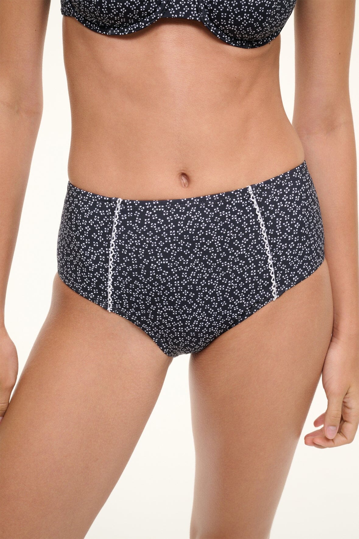 BRENTON BIKINI BOTTOM | BLACK WOODBLOCK DITSY FLORAL - Image 5