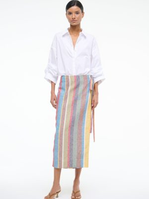 KAITLIN LINEN SKIRT | MARKET STRIPE
