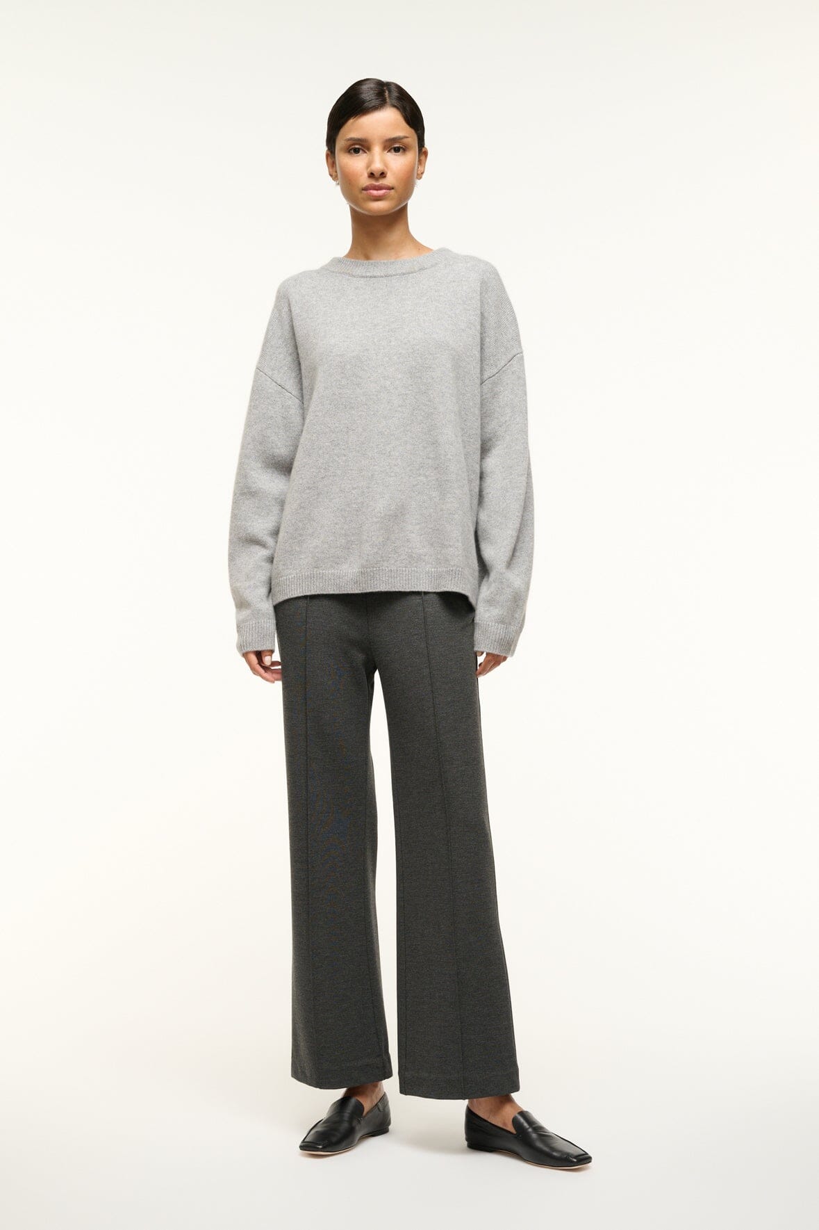 SERRANO CASHMERE RELAXED CREW | HEATHER GREY - Image 2