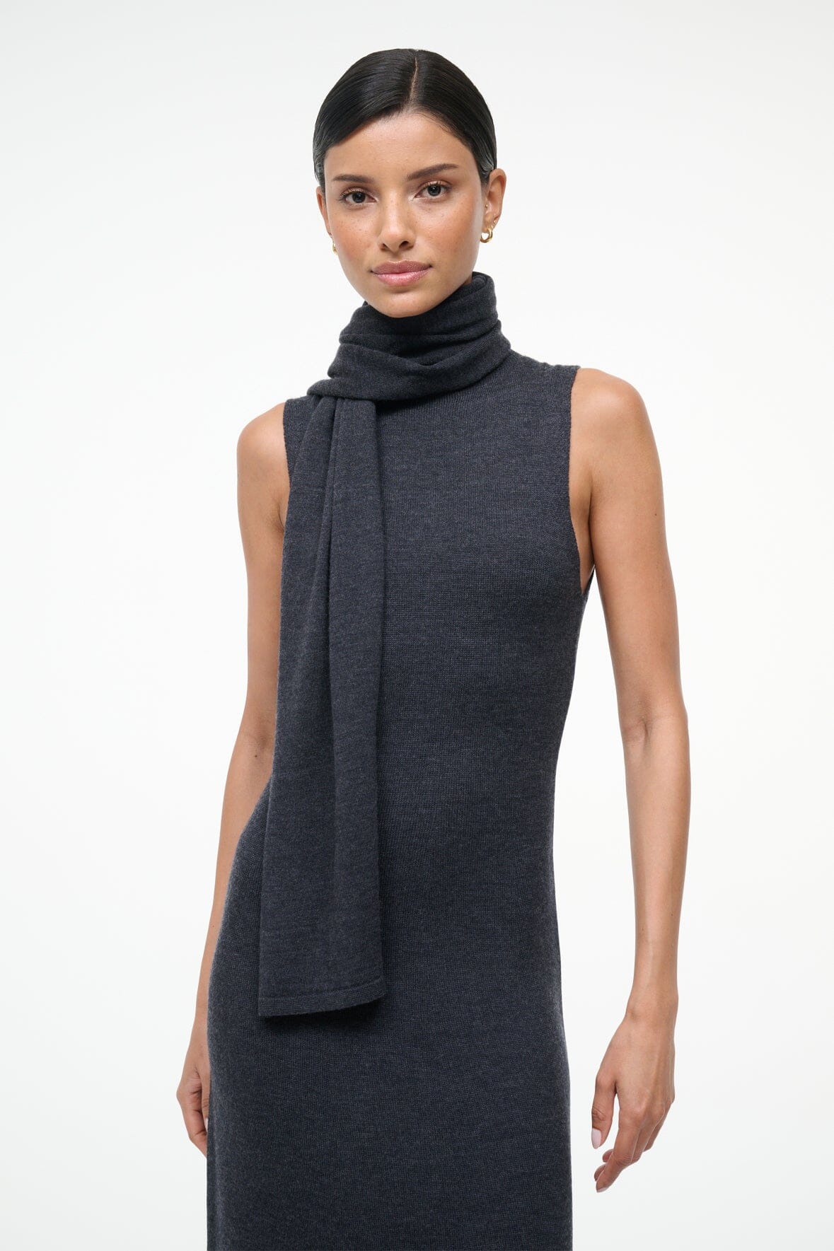 CANAL MIDI DRESS | CHARCOAL - Image 7