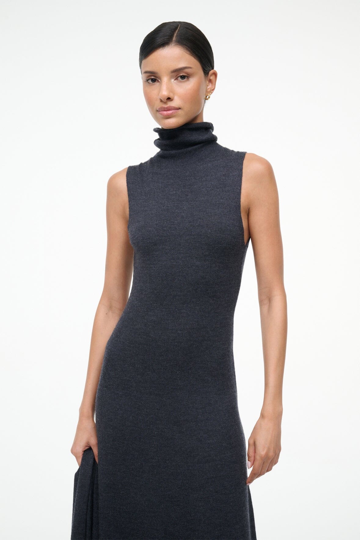 CANAL MIDI DRESS | CHARCOAL - Image 2