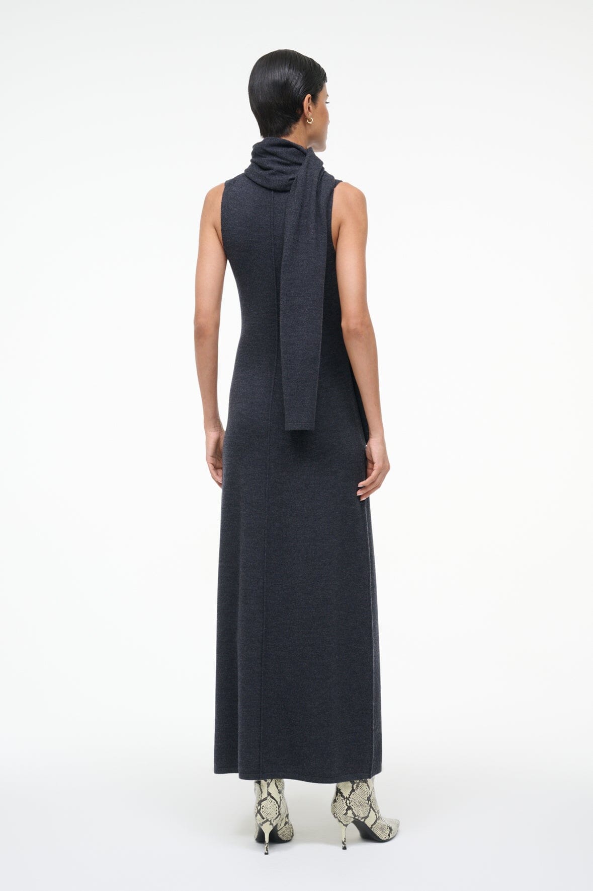 CANAL MIDI DRESS | CHARCOAL - Image 5