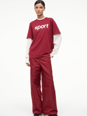 JUNIOR LONG SLEEVE TEE | IVORY DEEP RED