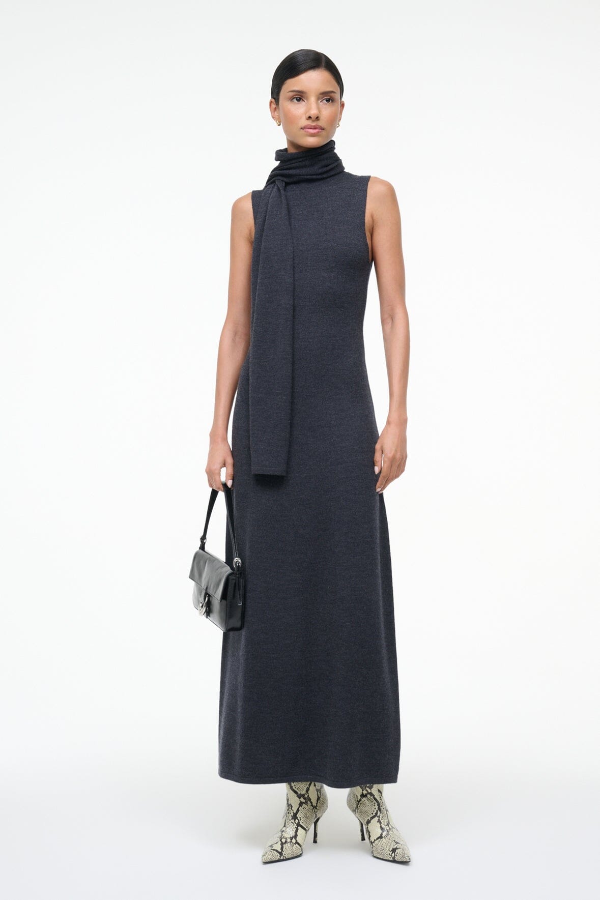 CANAL MIDI DRESS | CHARCOAL