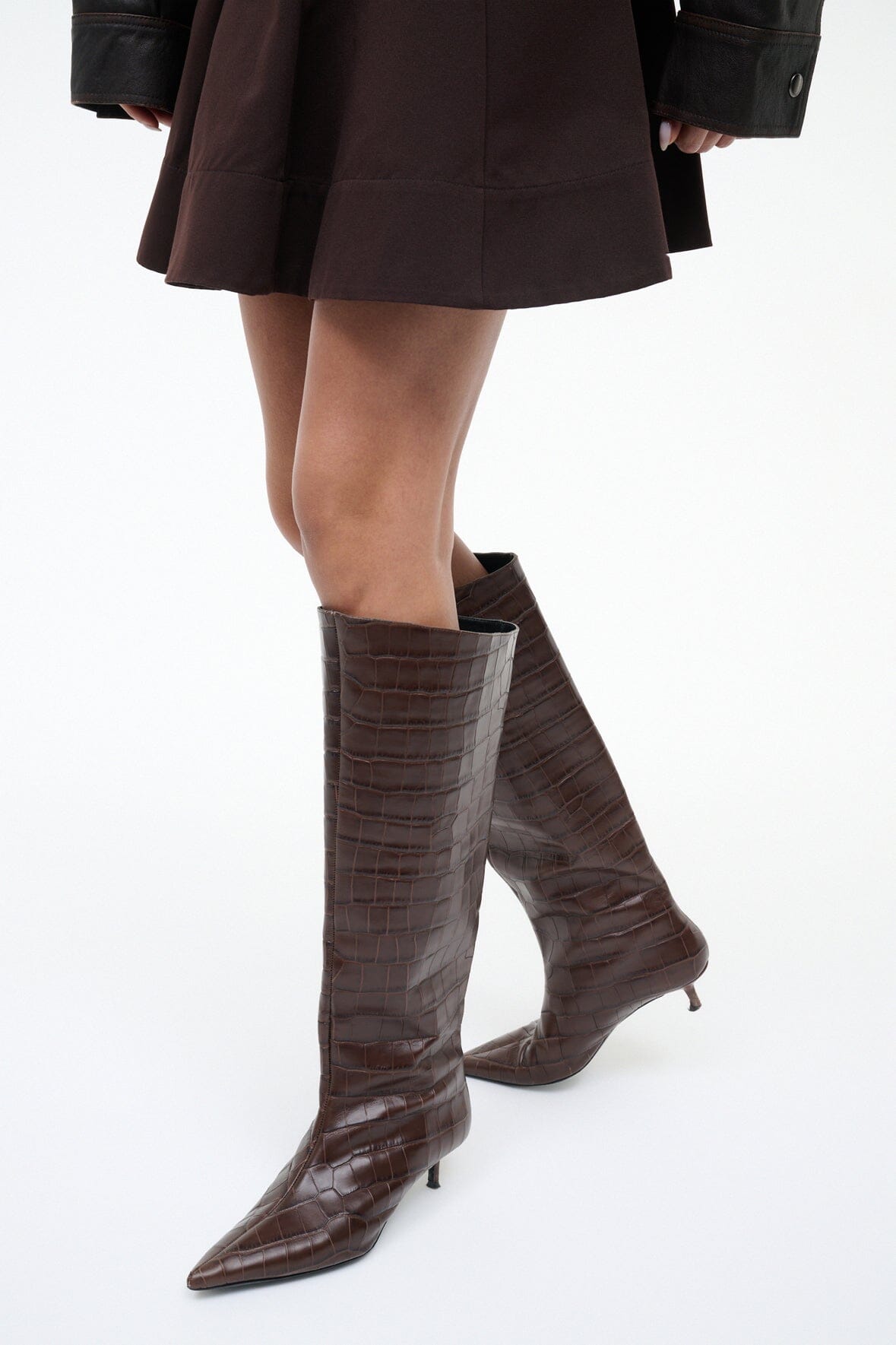 SEBASTIAN KITTEN HEEL BOOT | ESPRESSO CROCO - Image 4