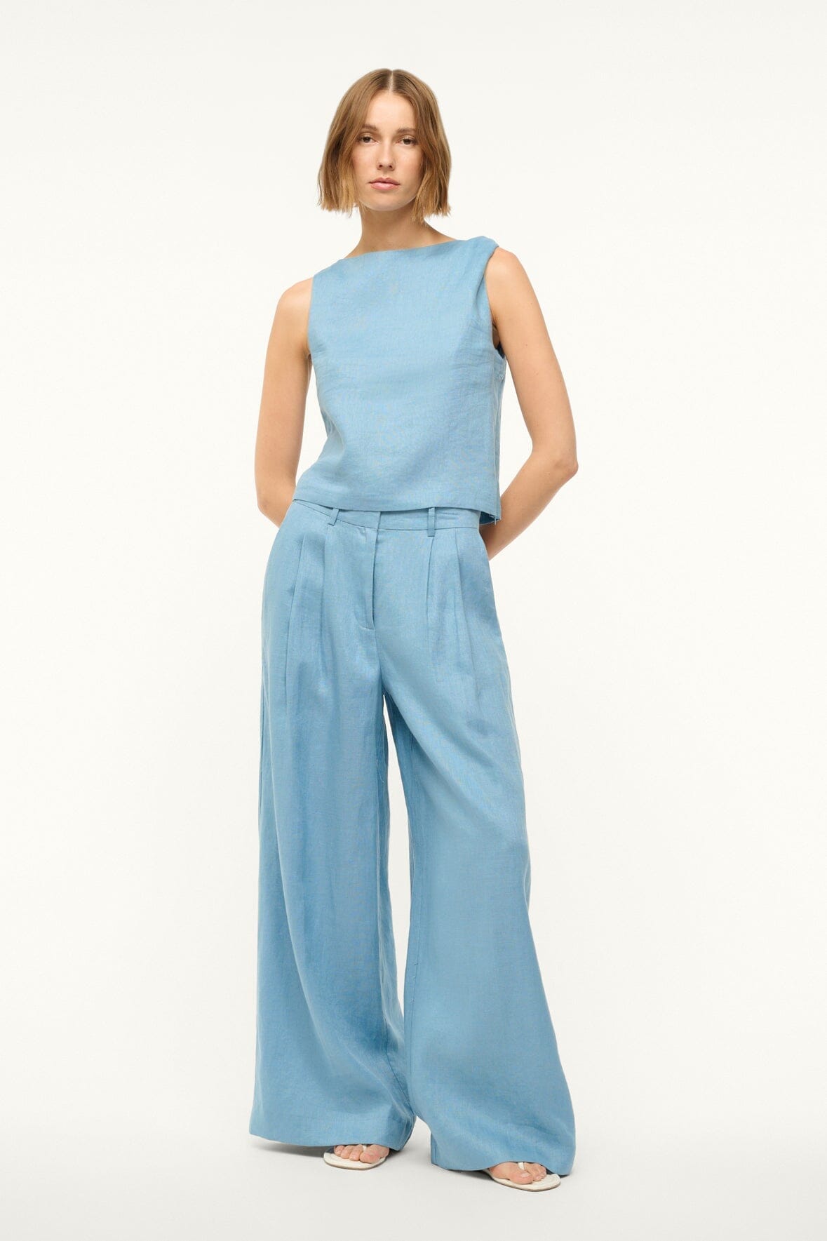 SASHA LINEN PANT | SLATE BLUE - Image 6