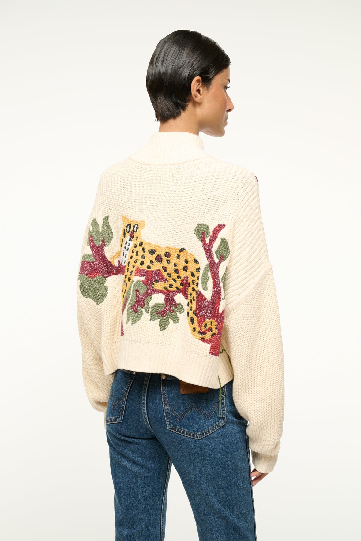 CROPPED HAMPTON SWEATER | JUNGLE LEOPARD - Image 2