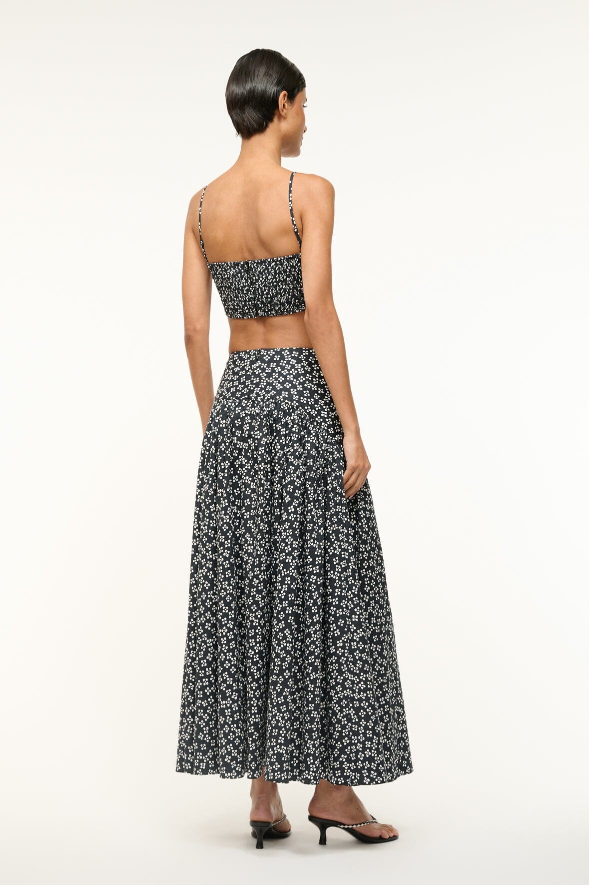 PROCIDA SKIRT | BLACK WOODBLOCK FLORAL - Image 3