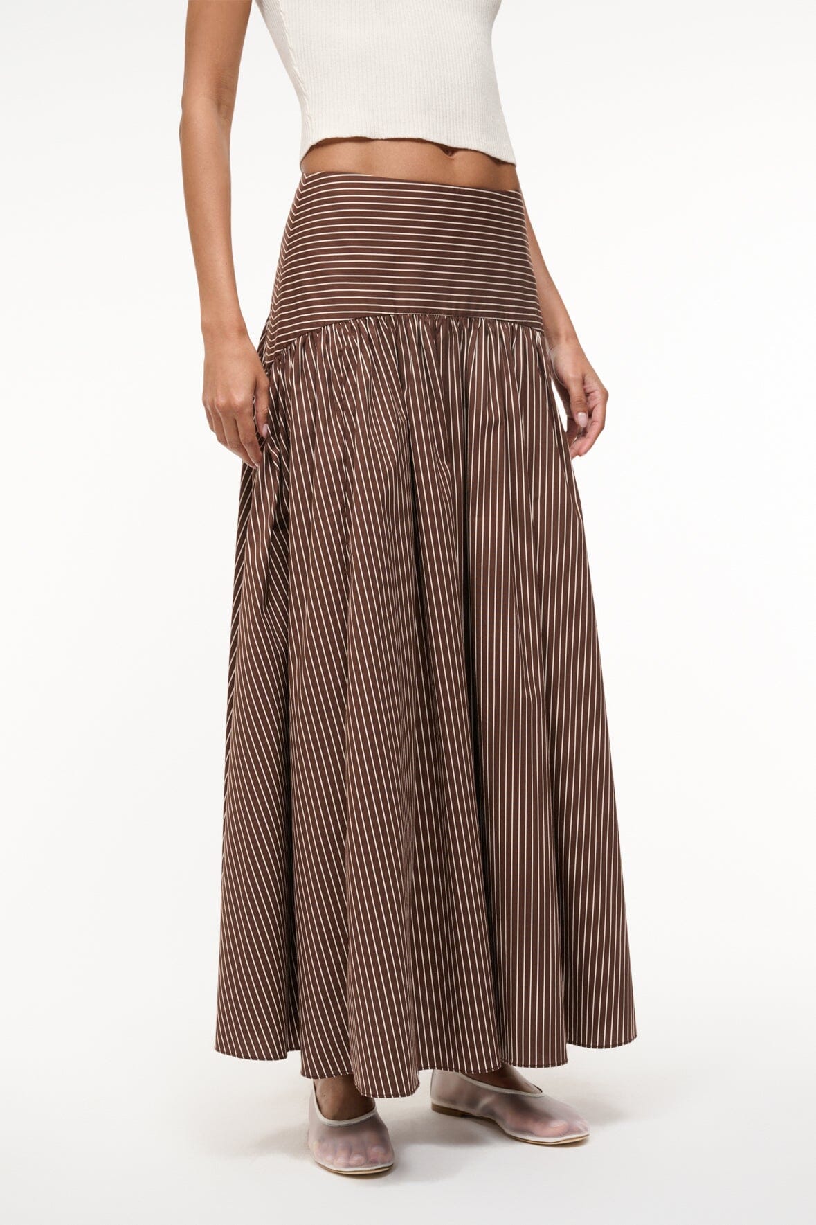 PROCIDA SKIRT | DARK OAK MICRO STRIPE - Image 2