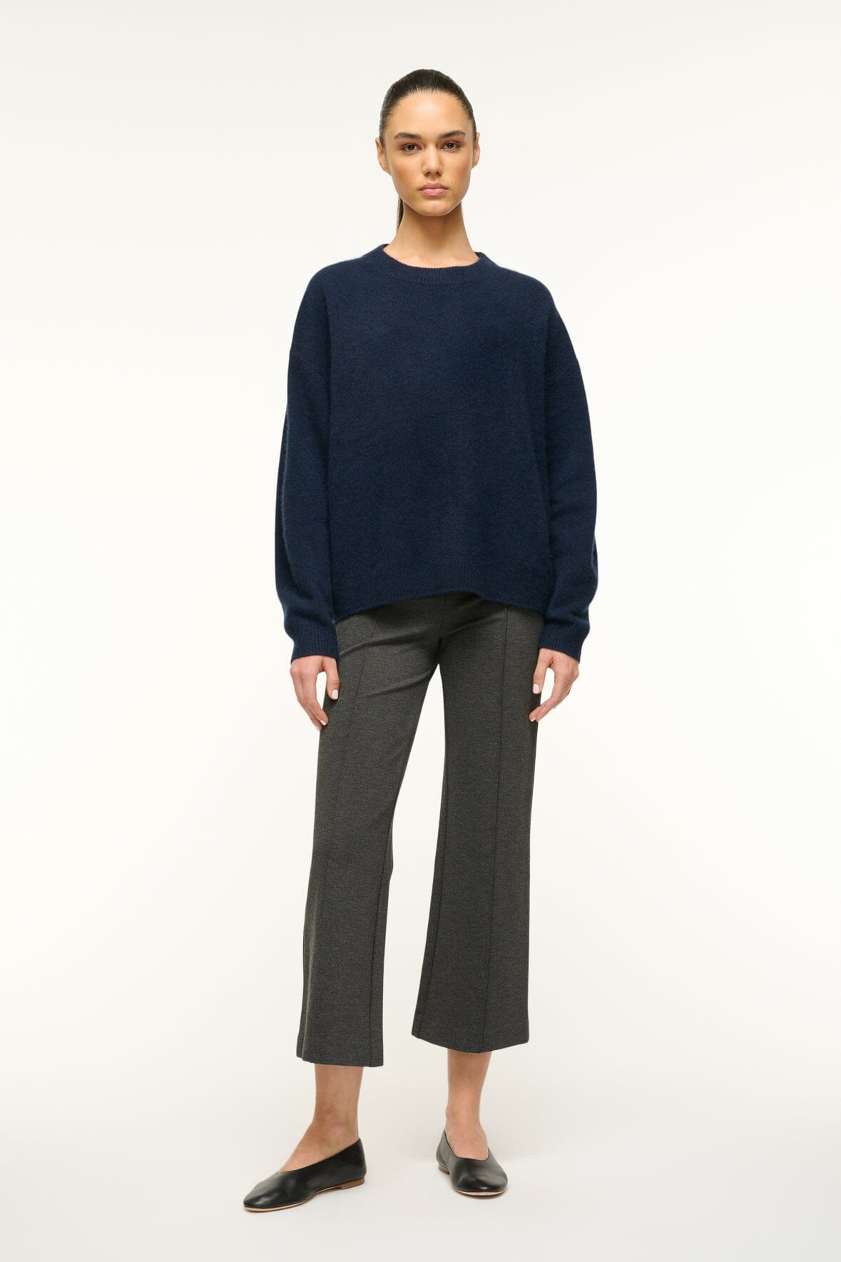 SERRANO CASHMERE RELAXED CREW | NAVY - Image 2