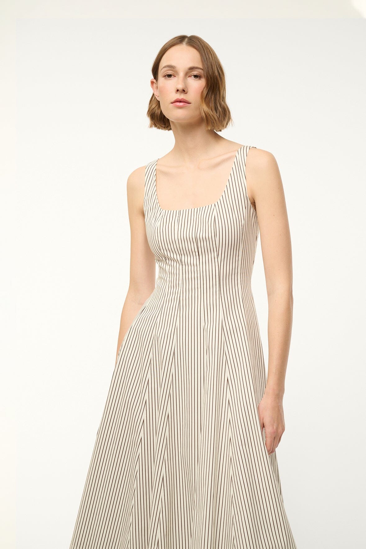 WELLS DRESS | IVORY DARK OAK MICRO STRIPE - Image 2