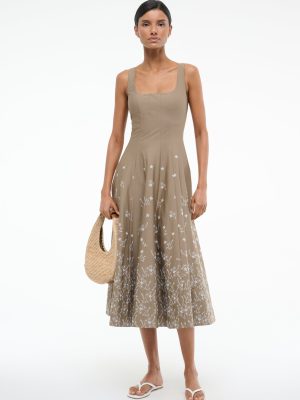 WELLS DRESS | TAUPE EMBROIDERY