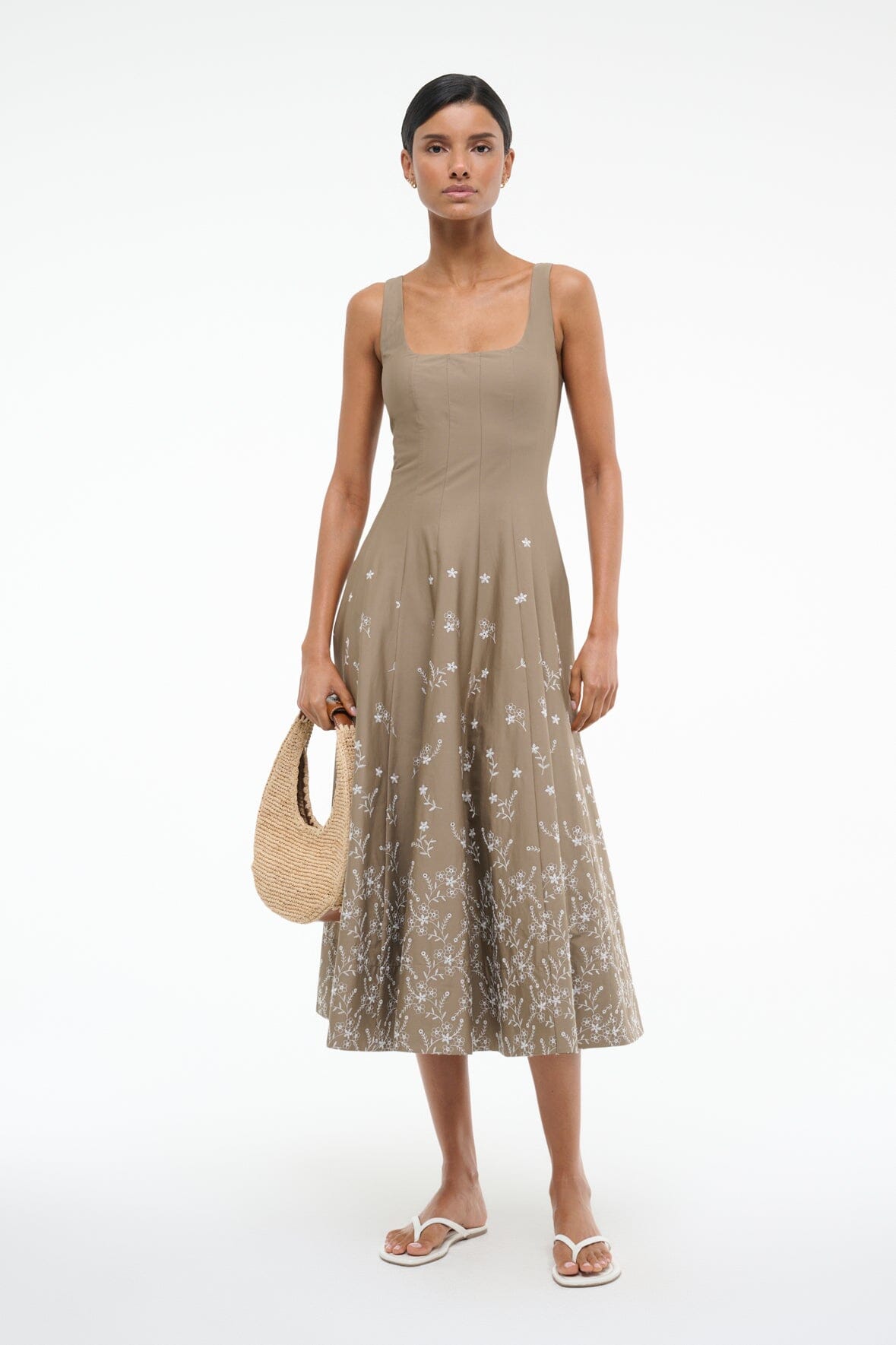 WELLS DRESS | TAUPE EMBROIDERY