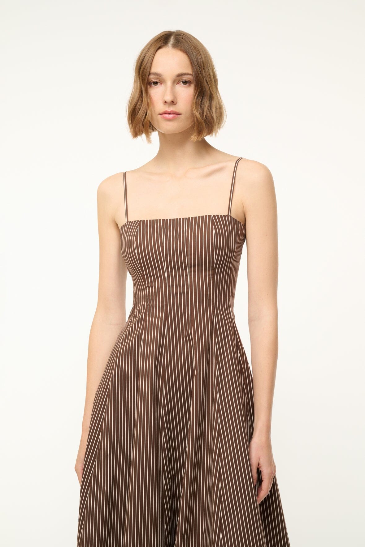 WYLIE DRESS | DARK OAK MICRO STRIPE - Image 2
