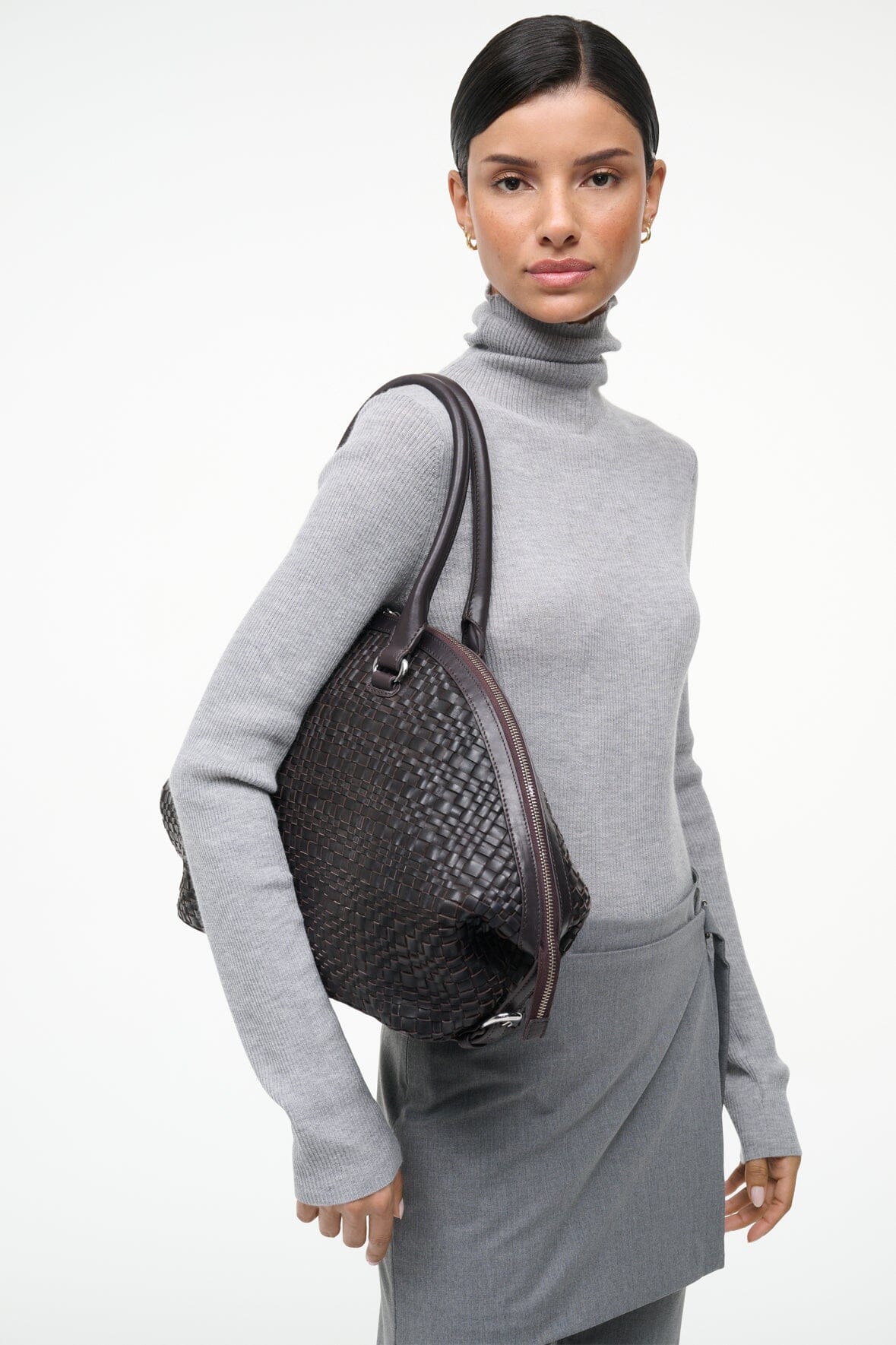 HESTER SATCHEL | ESPRESSO WOVEN LEATHER - Image 4