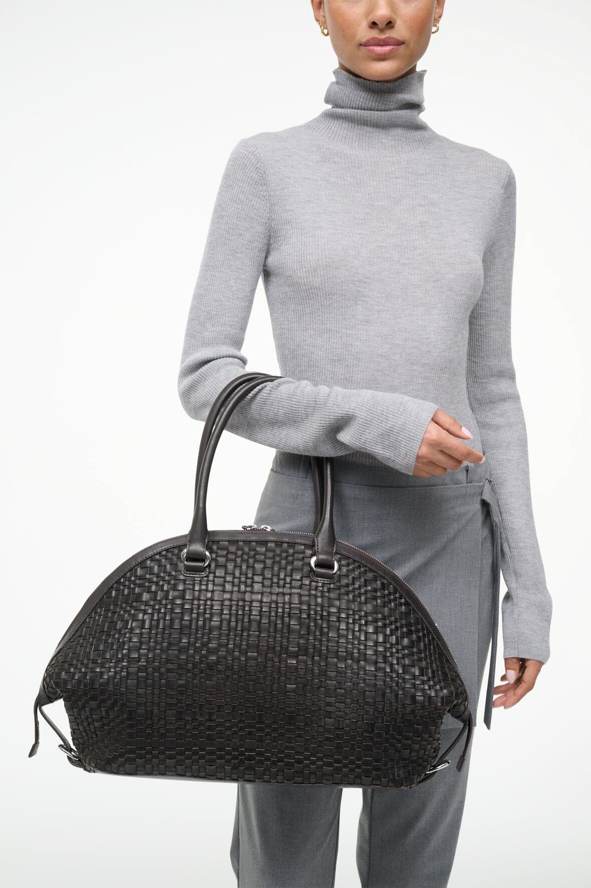 HESTER SATCHEL | ESPRESSO WOVEN LEATHER - Image 2