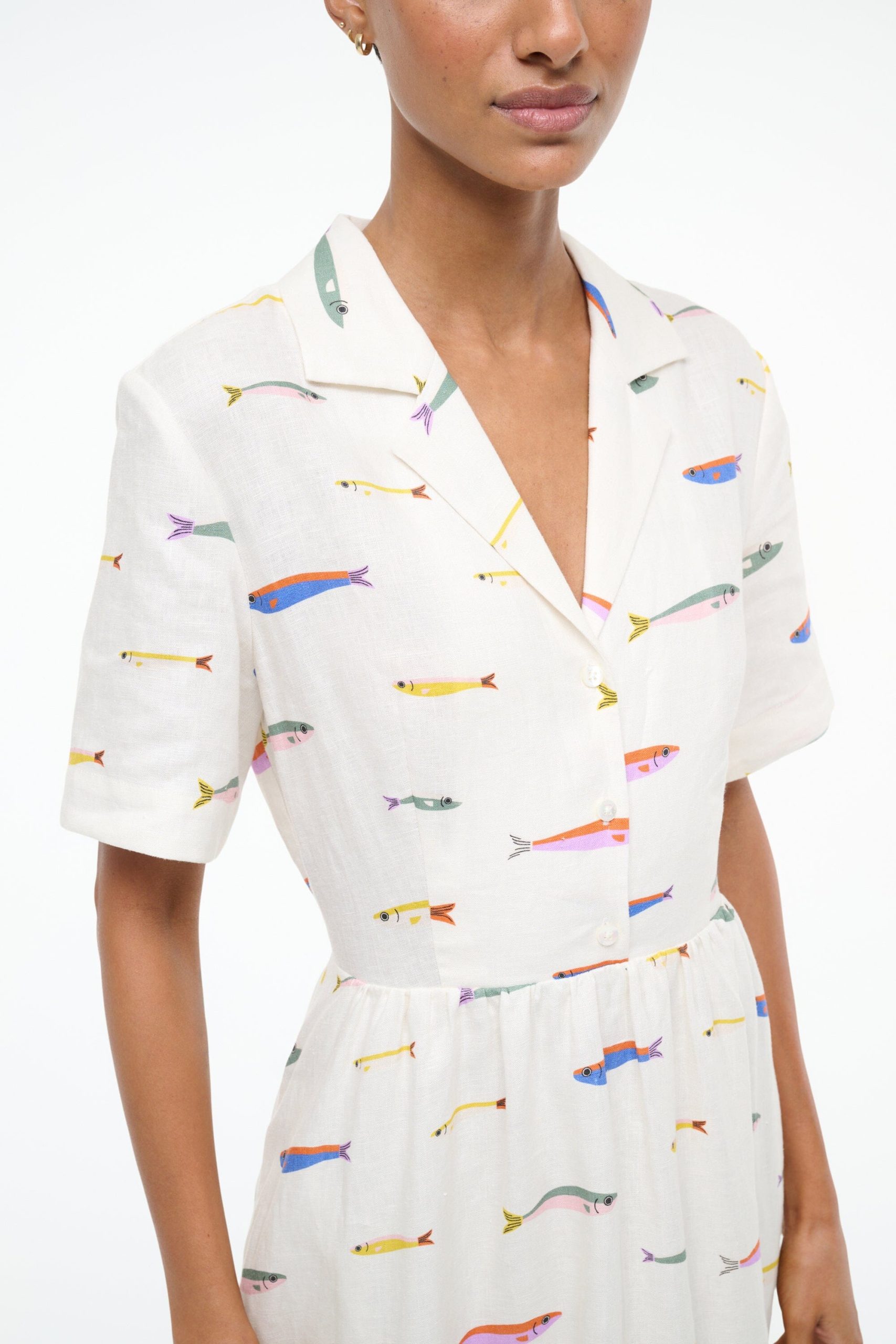 MERYL LINEN DRESS | POP SARDINES IVORY - Image 4