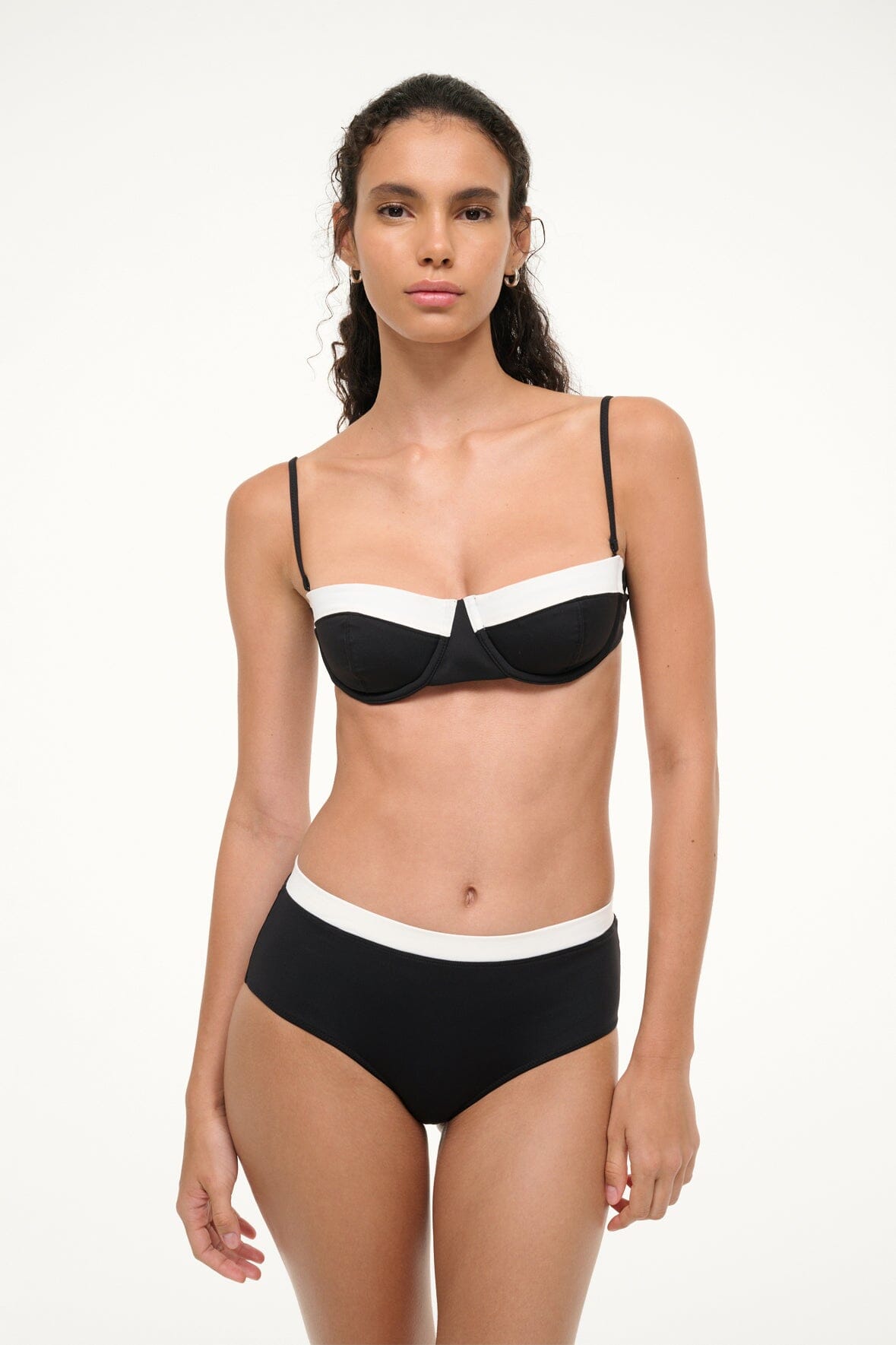 JO BALCONETTE BIKINI TOP | BLACK WHITE - Image 3