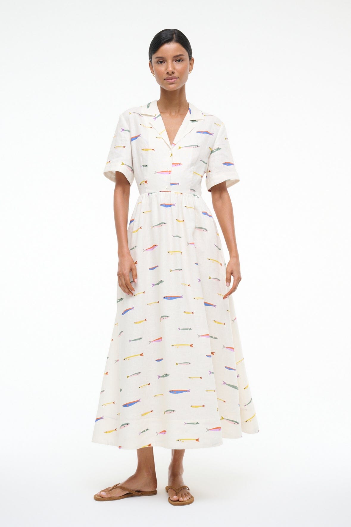 MERYL LINEN DRESS | POP SARDINES IVORY - Image 5