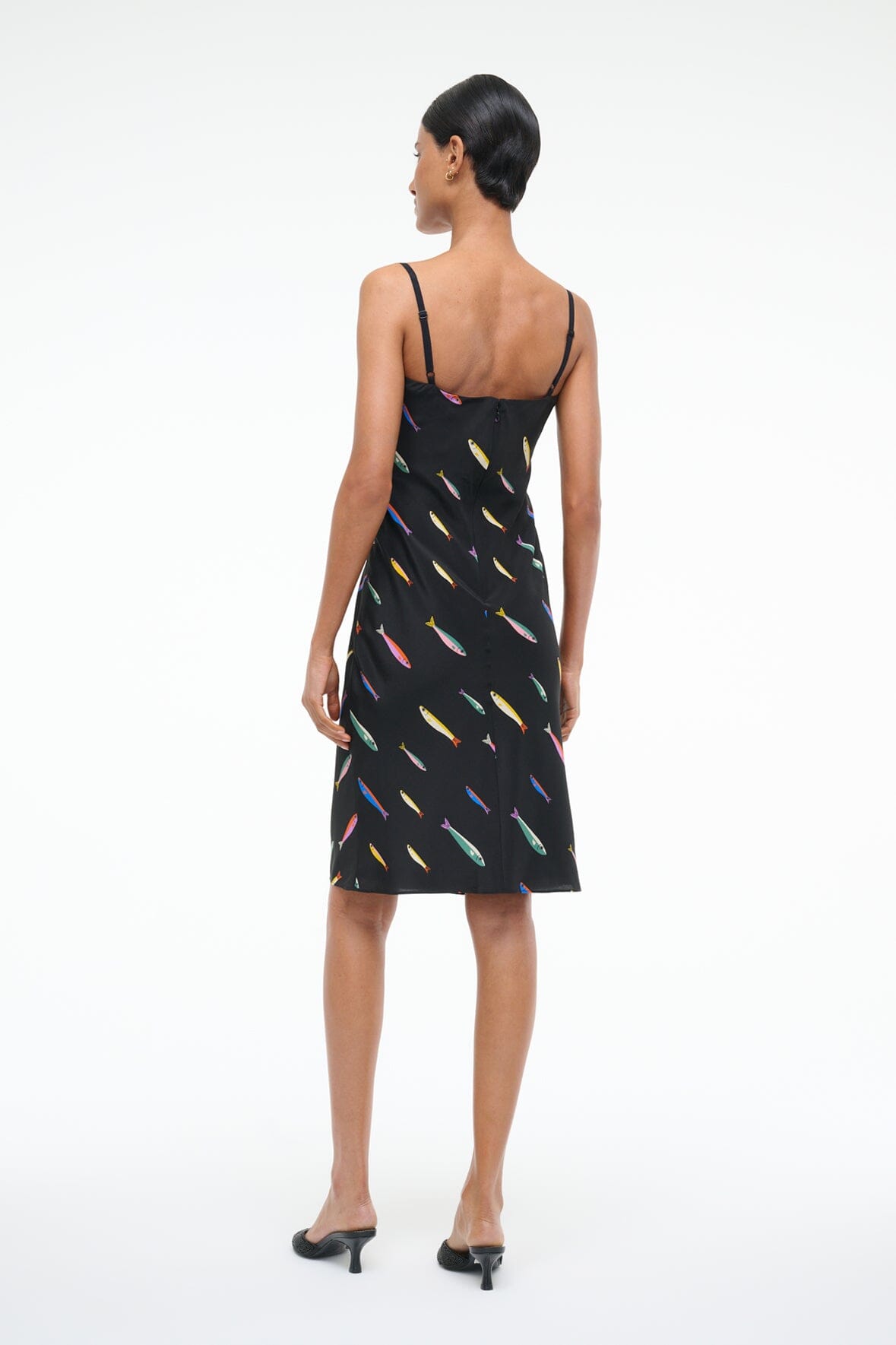 EVANGELINE SILK DRESS | POP SARDINES BLACK - Image 6