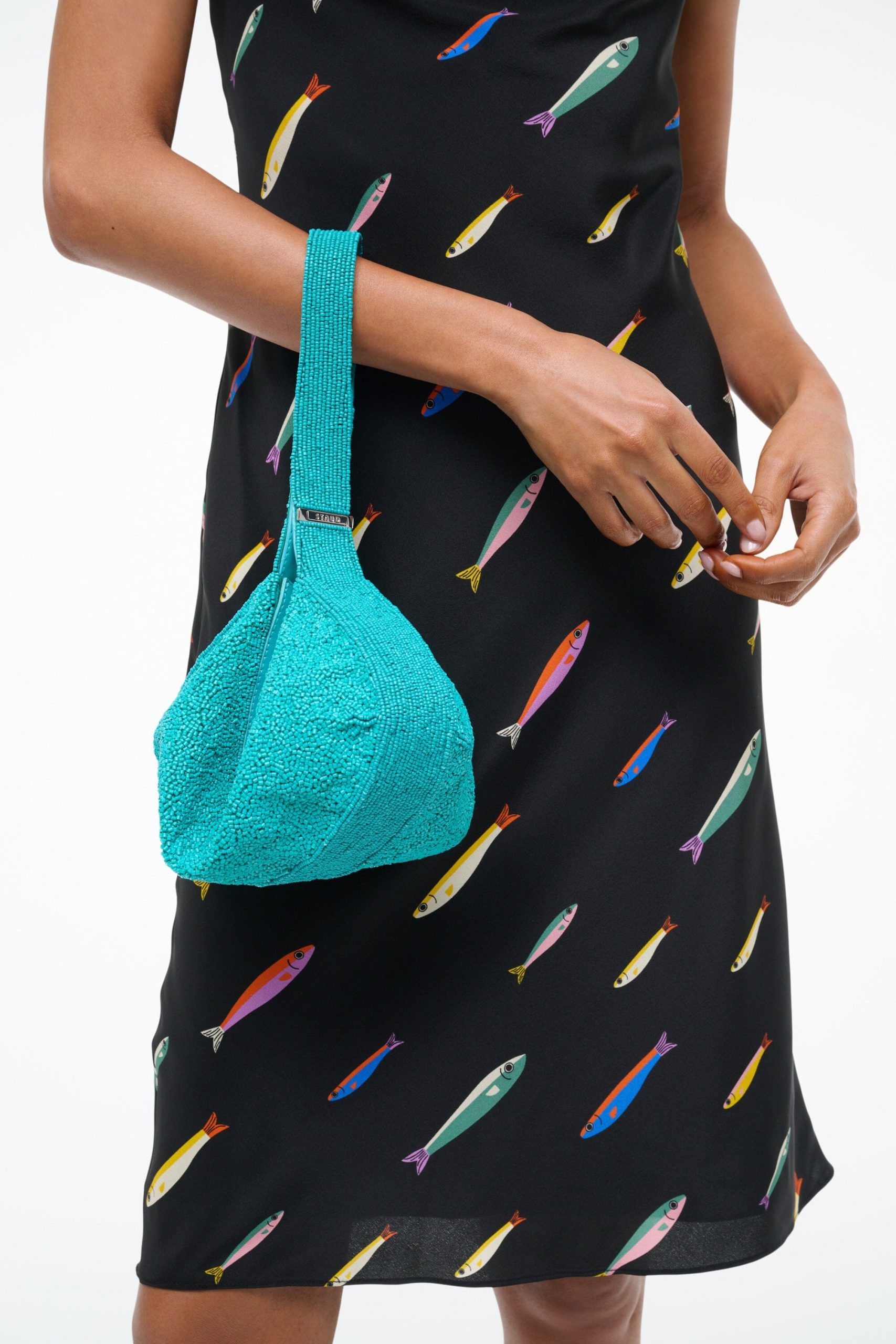 DEMY BEADED SHOULDER BAG | TEAL - Image 6