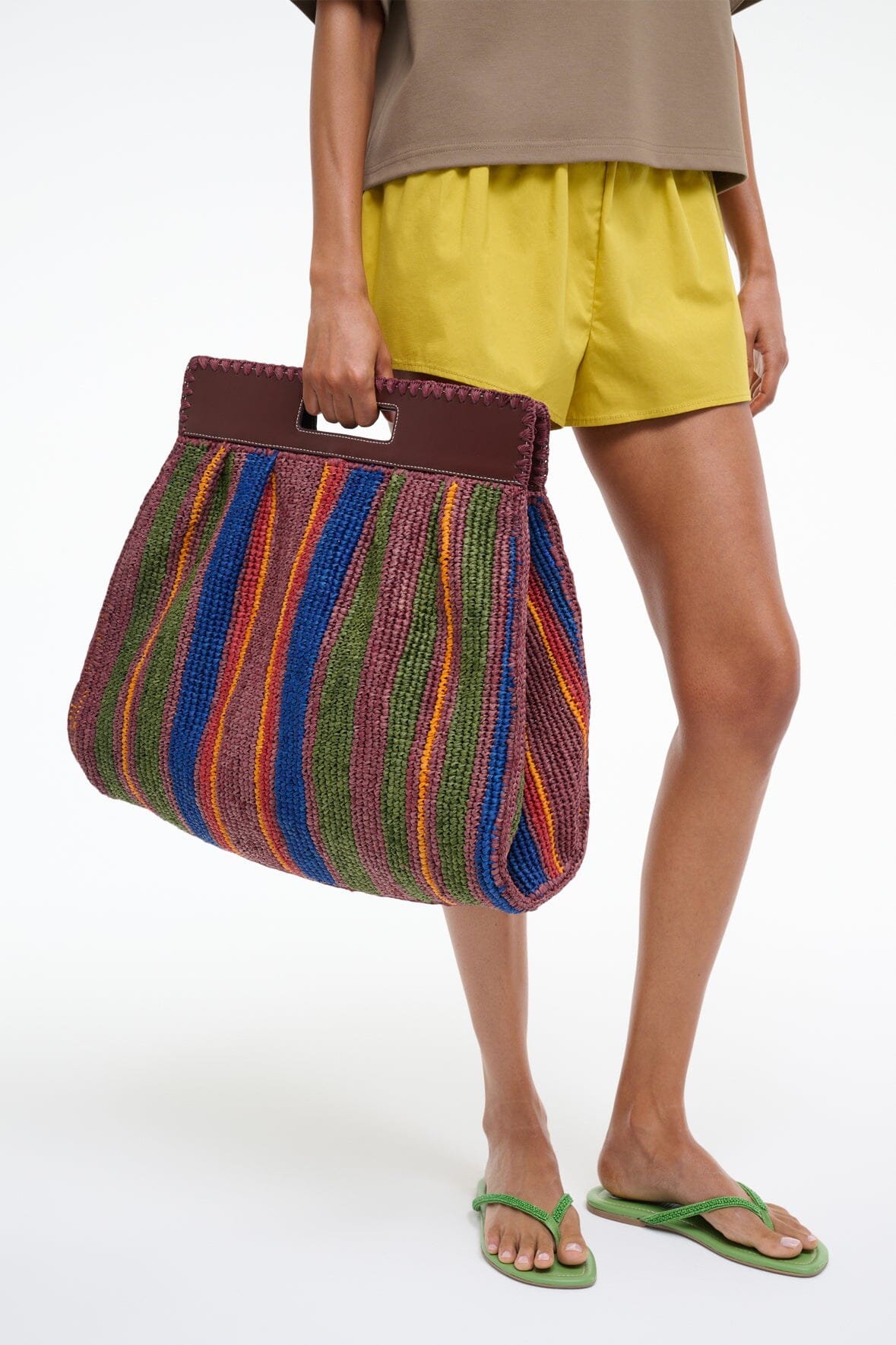 RUE TOTE BAG | JUNGLE STRIPE RAFFIA - Image 6