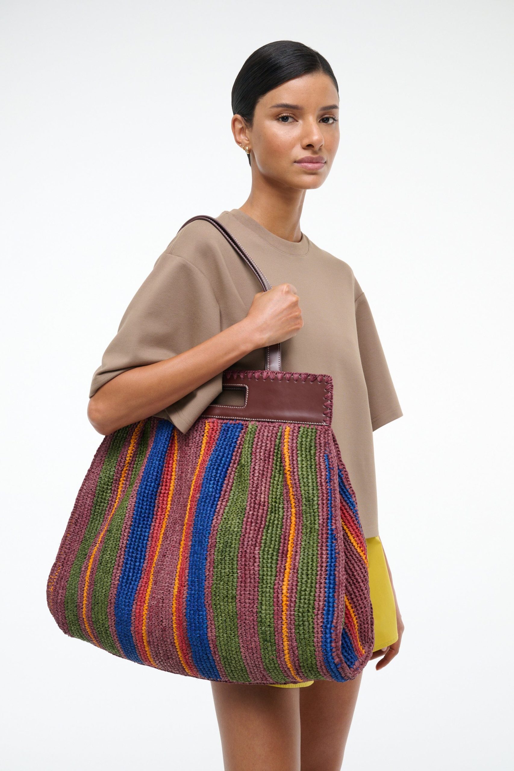RUE TOTE BAG | JUNGLE STRIPE RAFFIA - Image 4