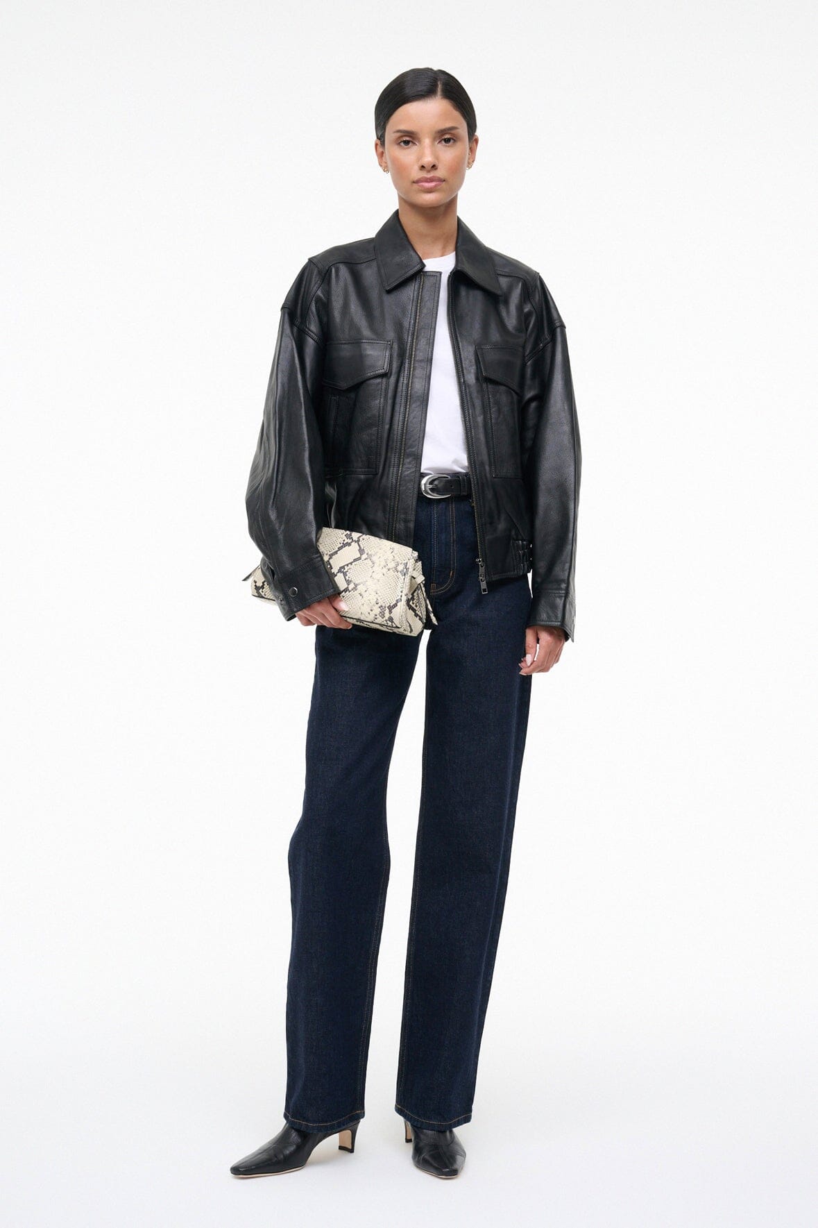 MAUDE CONVERTIBLE CLUTCH | WHITE SNAKE - Image 2