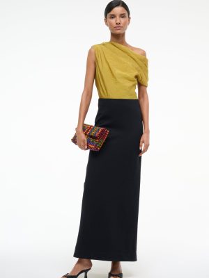 TOPAZ DRESS | CHARTREUSE BLACK